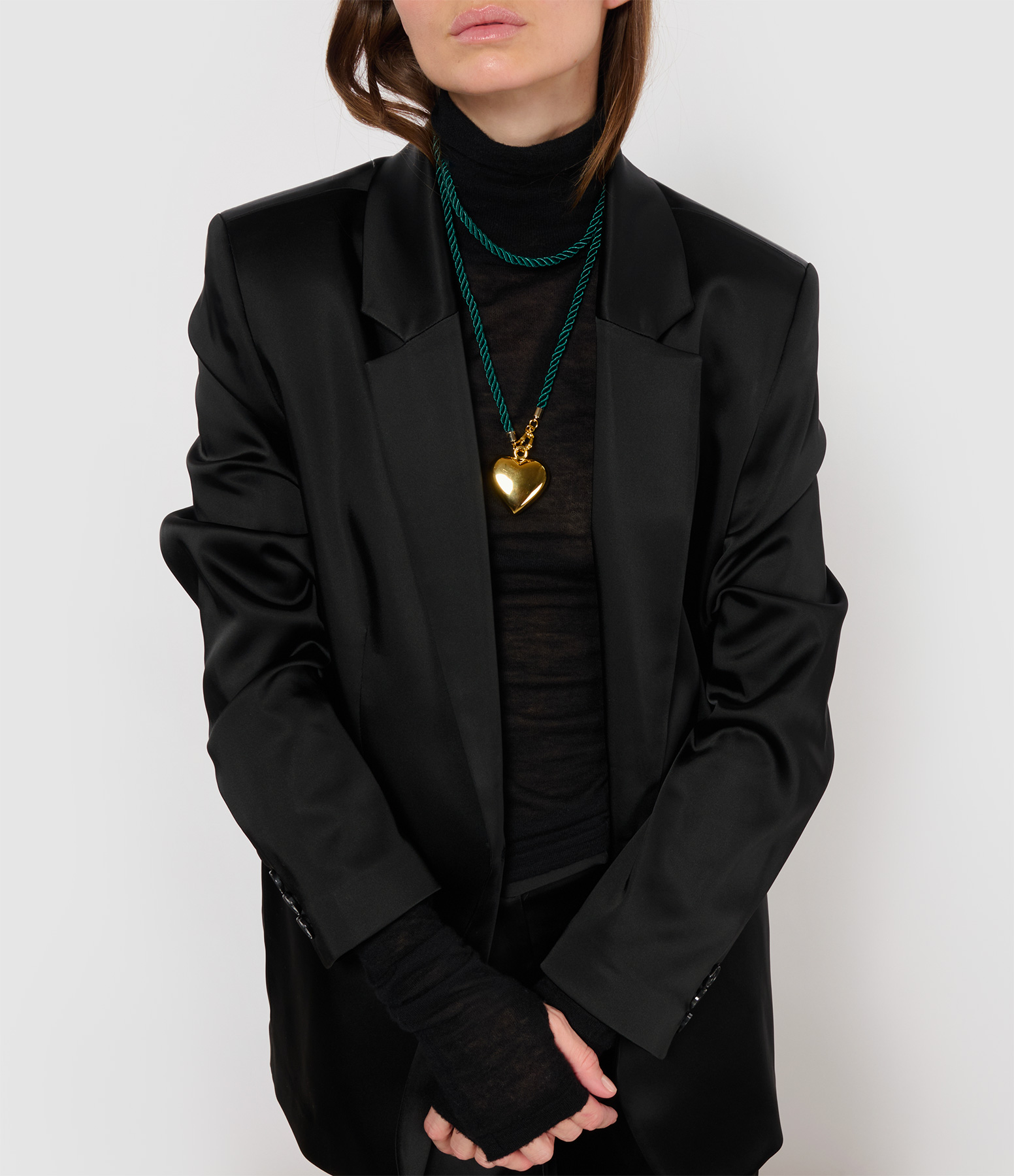 Love Heart Necklace / Belt – Green Cord