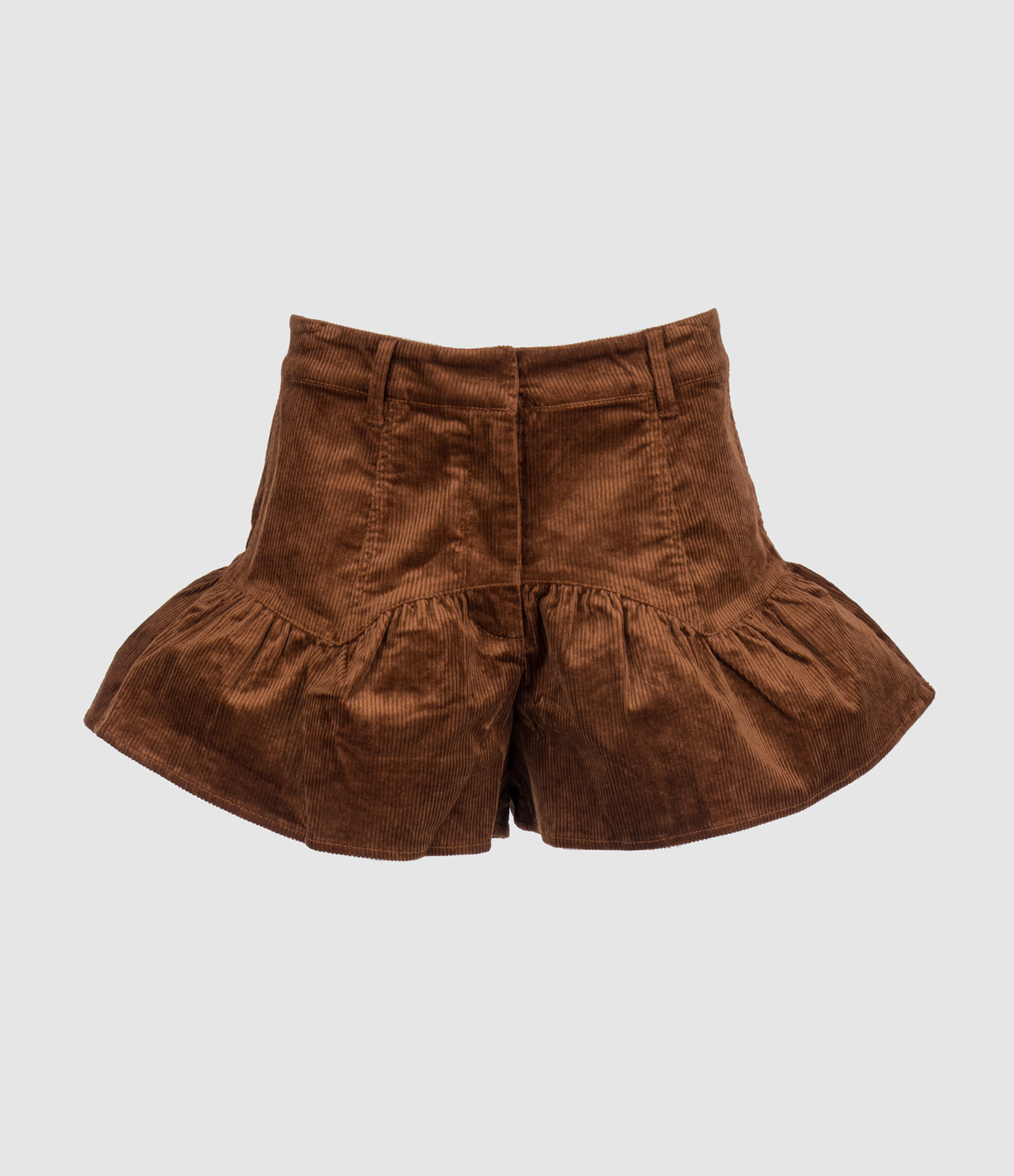 Corduroy Corset Shorts in Tortoiseshell