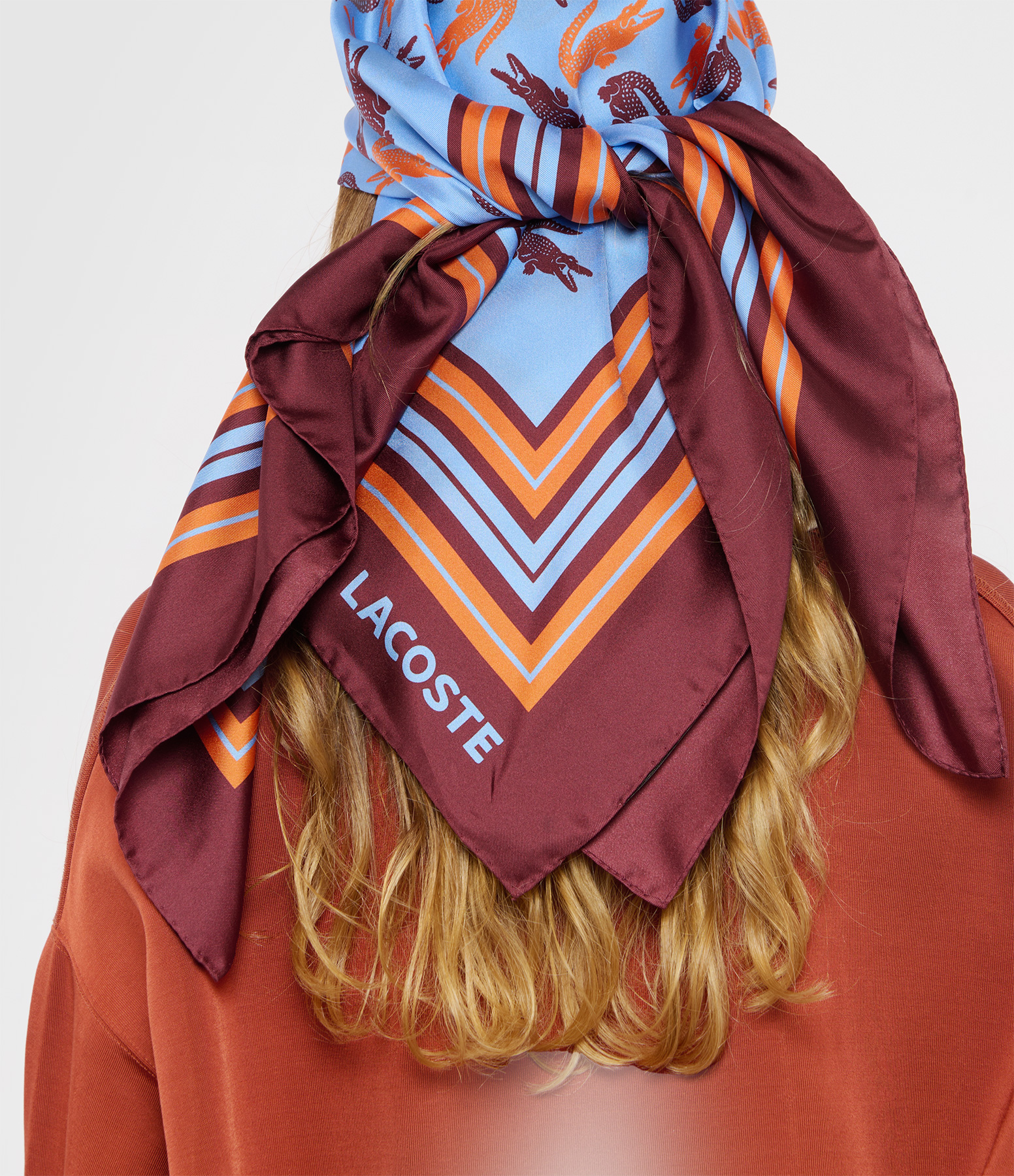 Blue and Orange Silk Scarf, AW24 Catwalk Collection