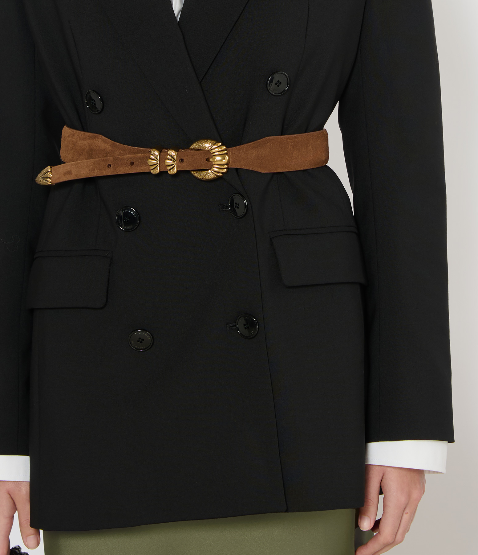 Versailles Gold Brown Suede Belt
