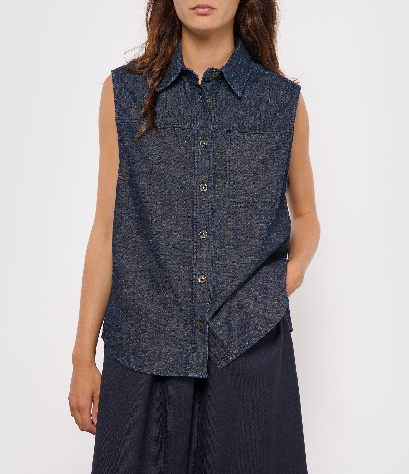 Charlotte Shirt in Blue and Black