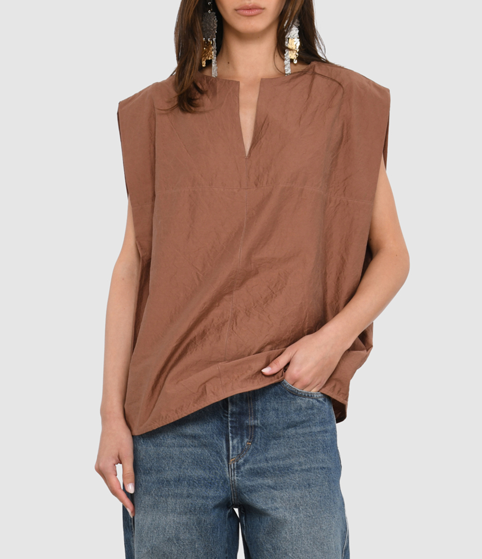Isalys Blouse in Pink and Brown