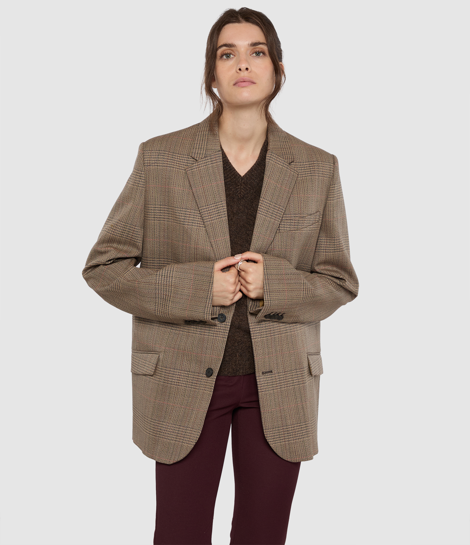 Hermosa Blazer in Brown and Beige