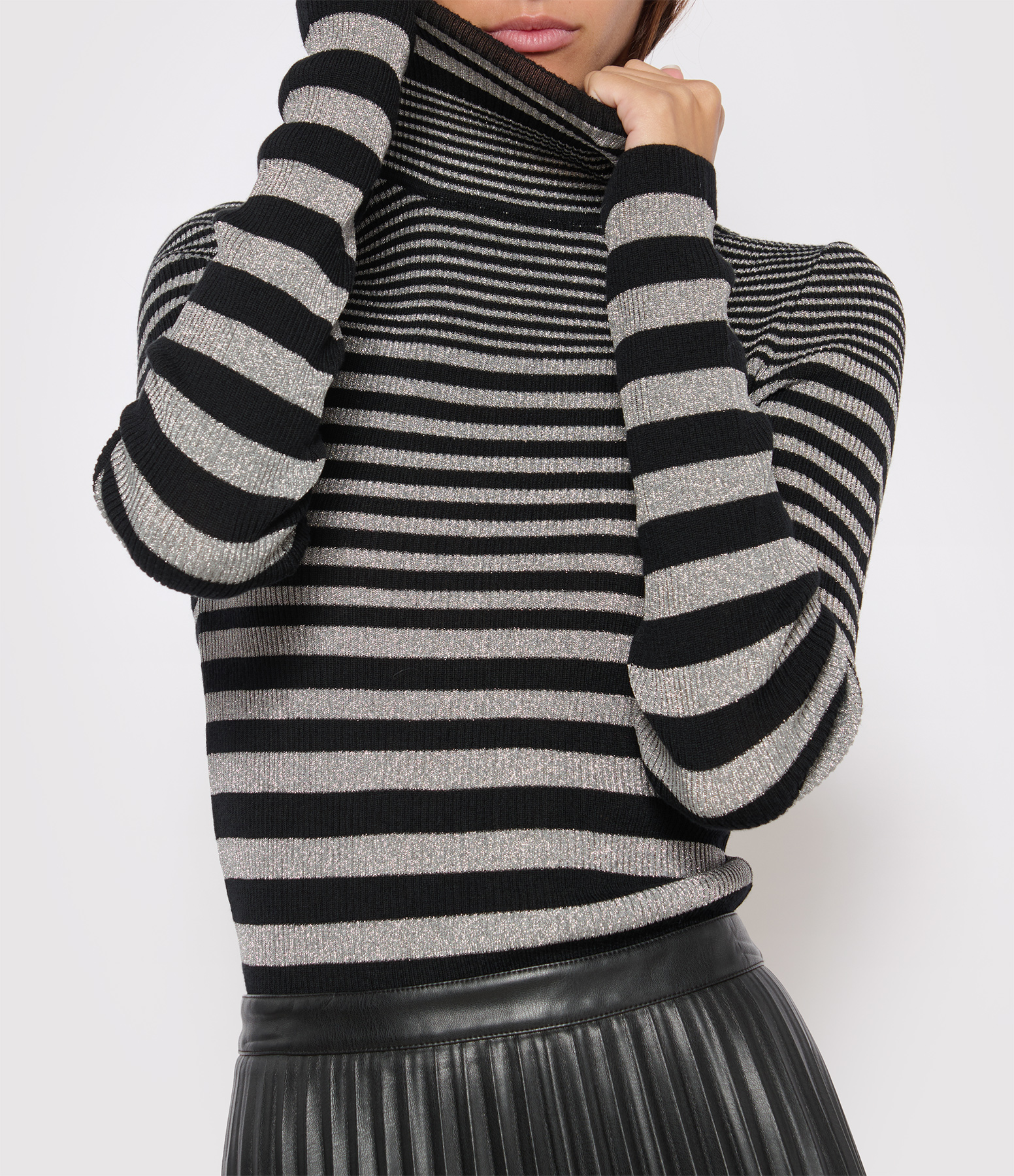 Black and Silver Striped Jumper