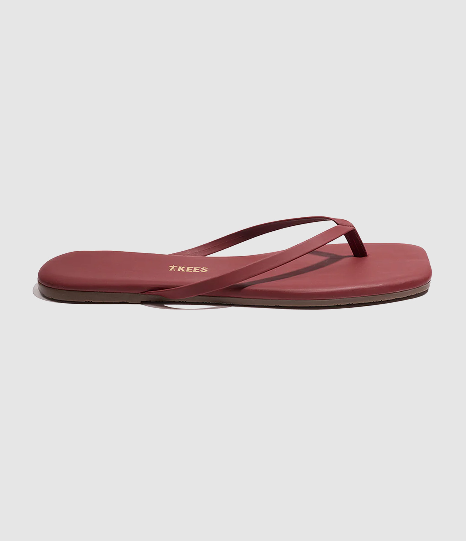 Lily Burgundy Square-Toe Flip-Flops