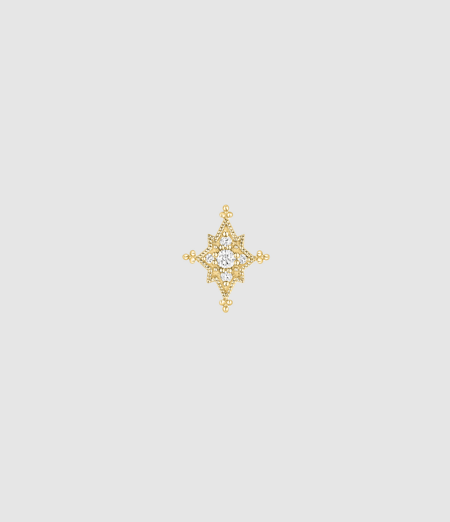 Stella Stud Earring with Diamonds in Yellow Gold (sold individually)