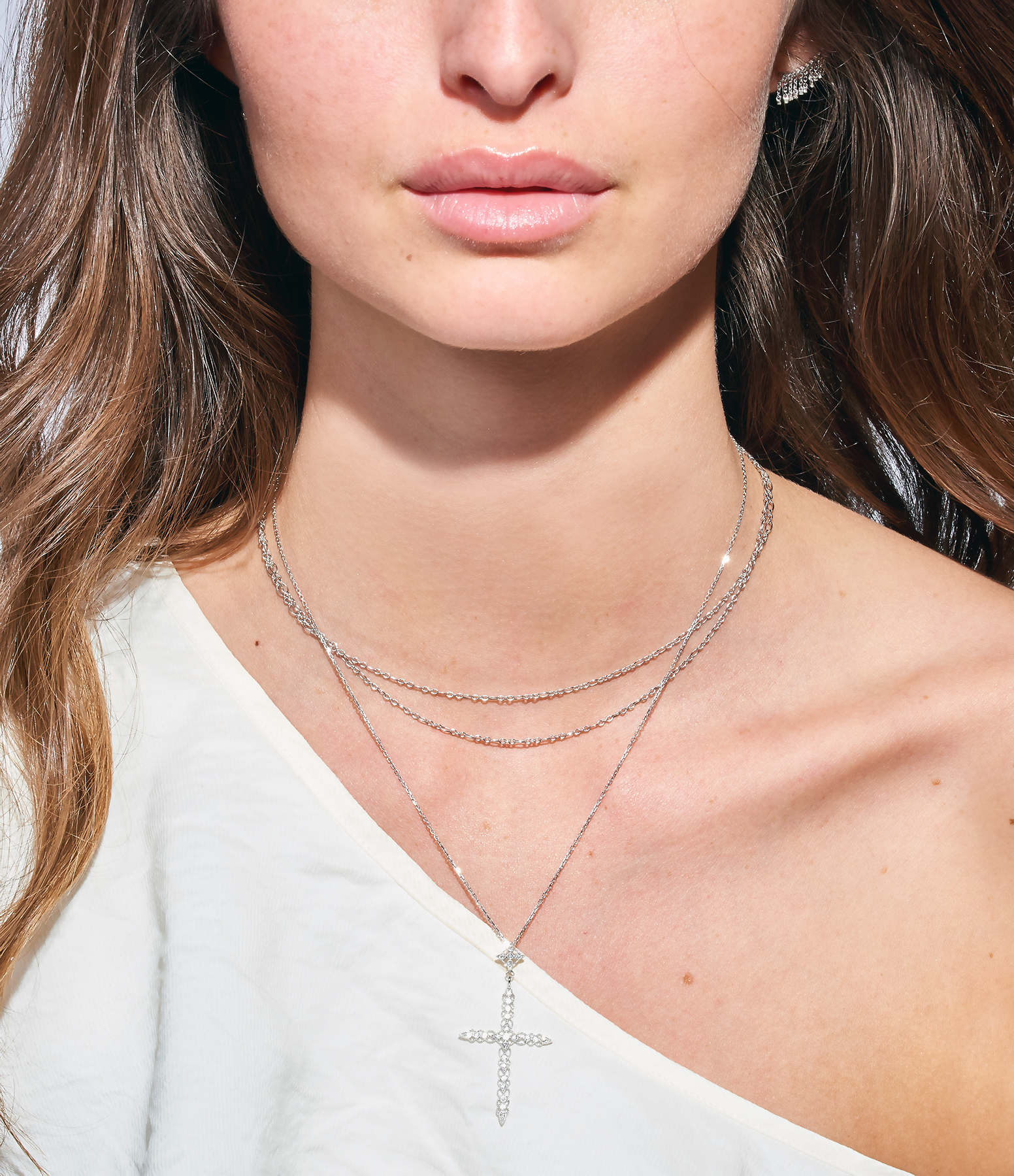 Gold Diamond-Cut Forçat Chain, 55 cm