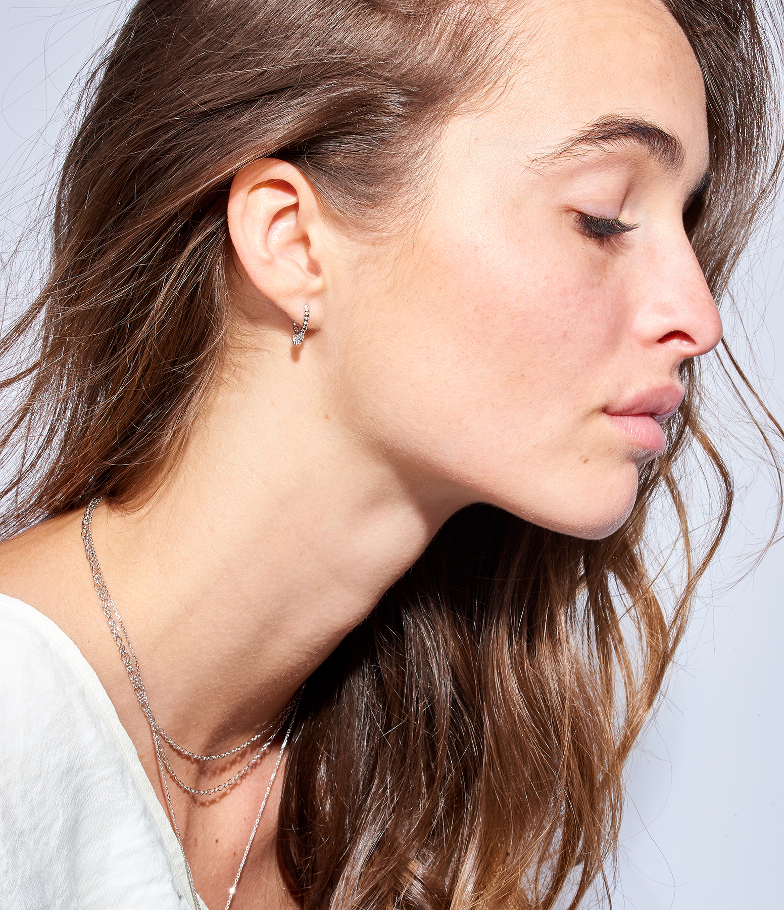 Talitha Gold and Diamond Mini Creole Earring (sold individually)