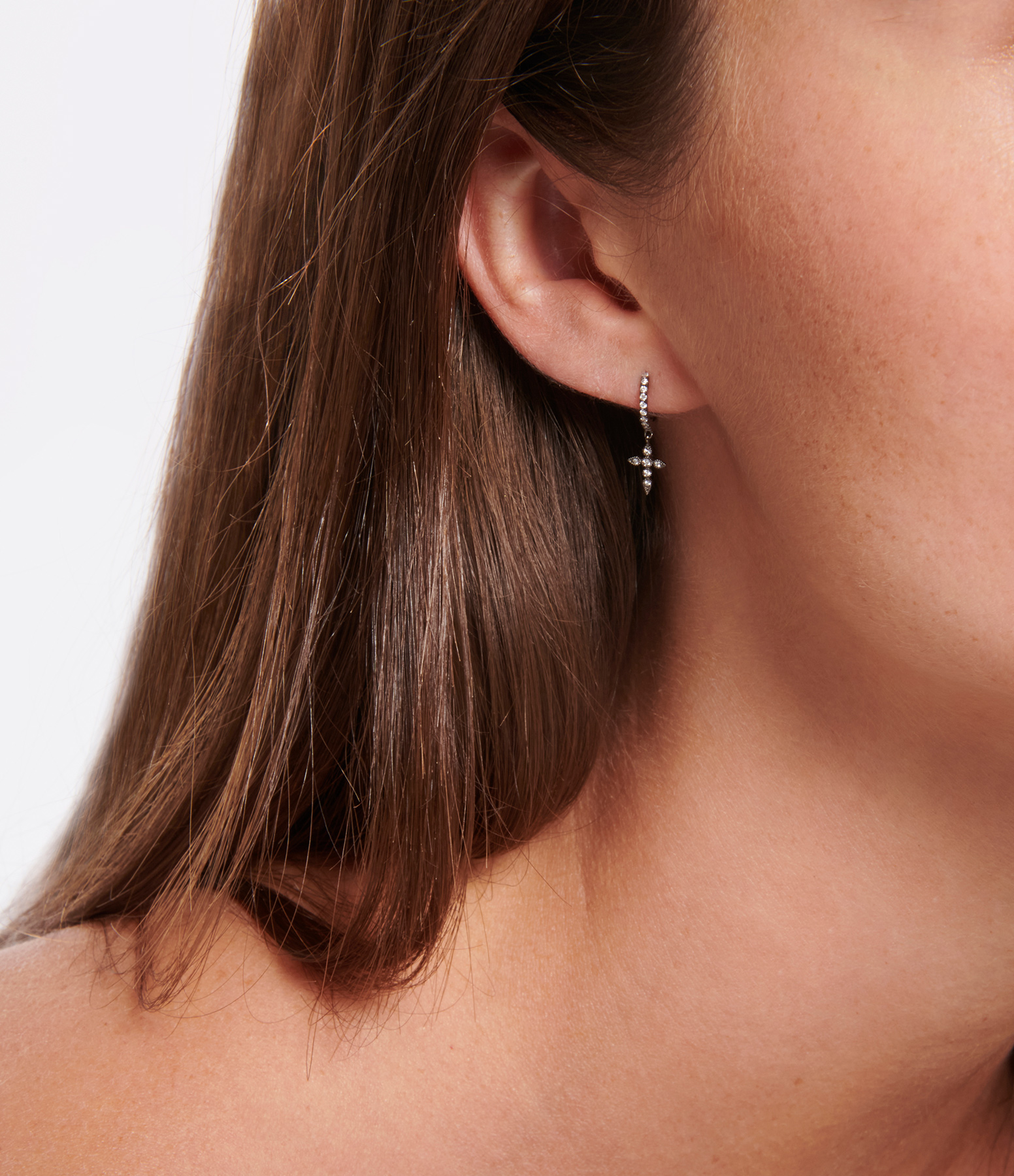 Celeste Gold and Diamond Mini Creole Earrings (sold individually)