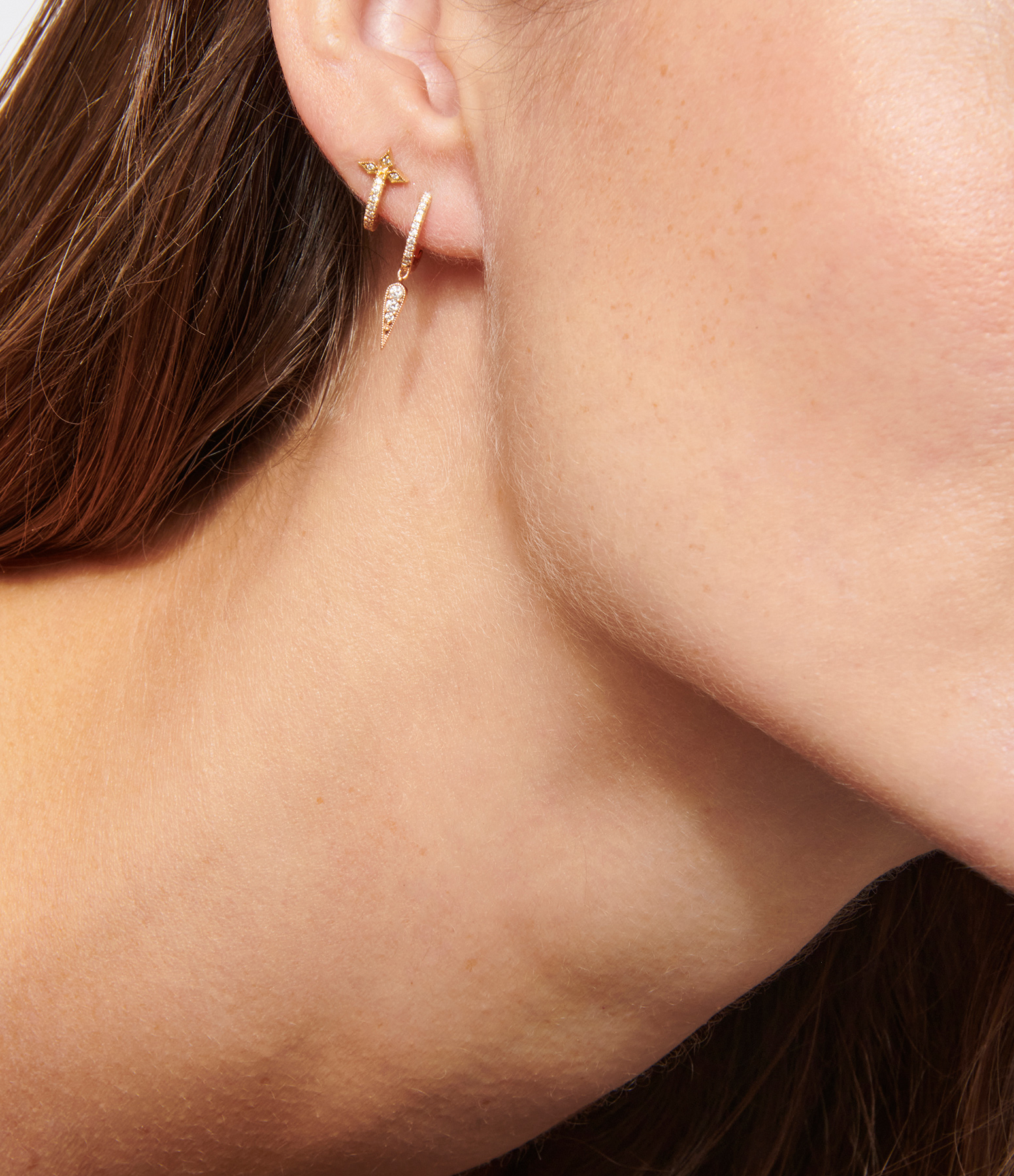 Fleurs du Mal Gold and Diamond Mini Creole Earrings (sold individually)