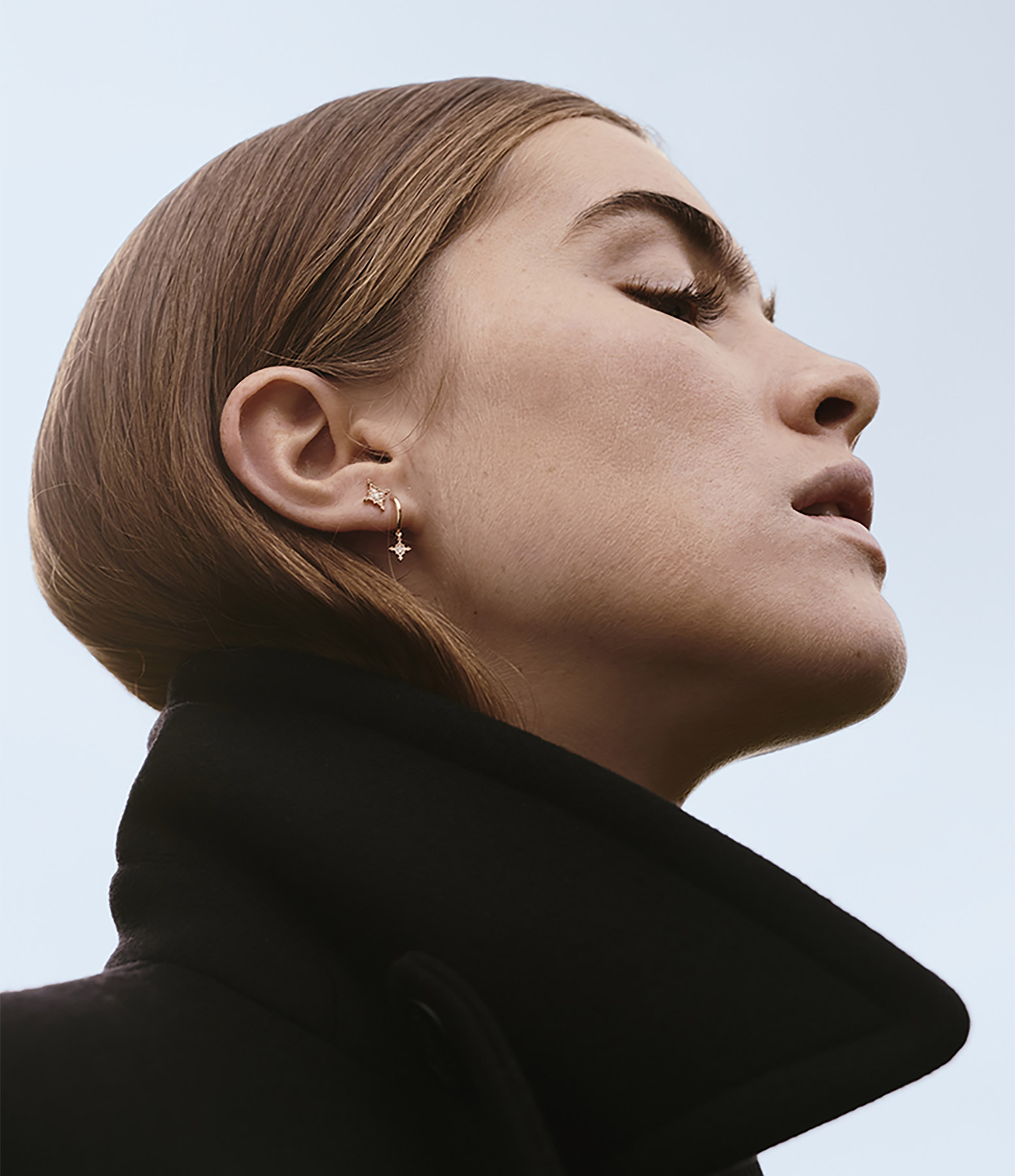 Stella Diamond Mini Creole Earring in Yellow Gold (sold individually)