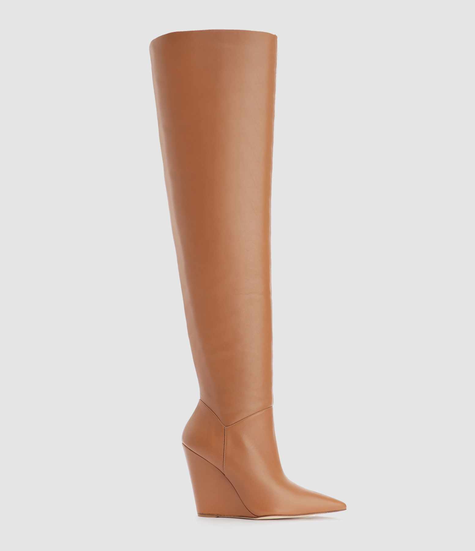 Saloon 100 Camel Leather Thigh-High Boots