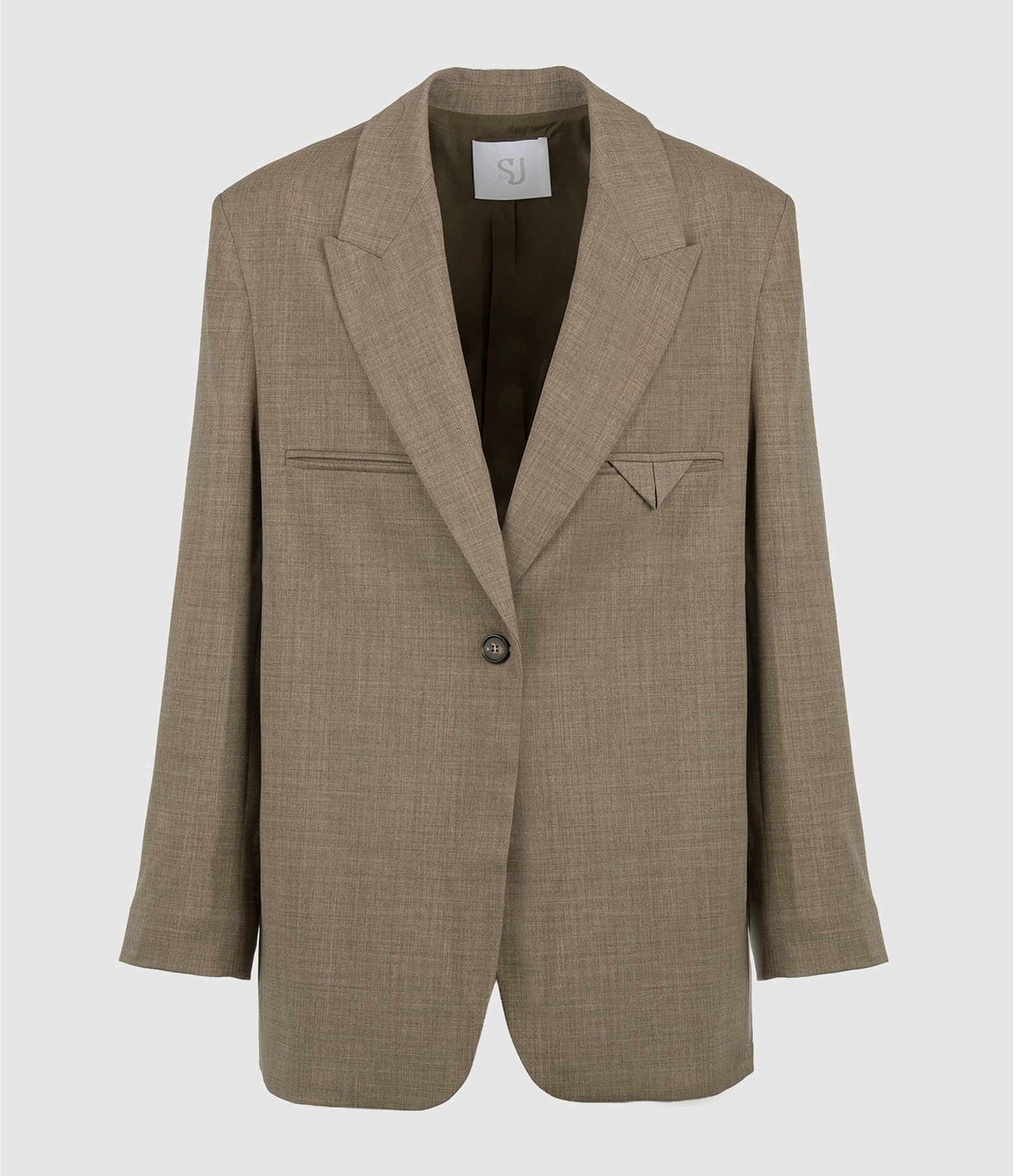 Sage Green Peak Lapel Blazer