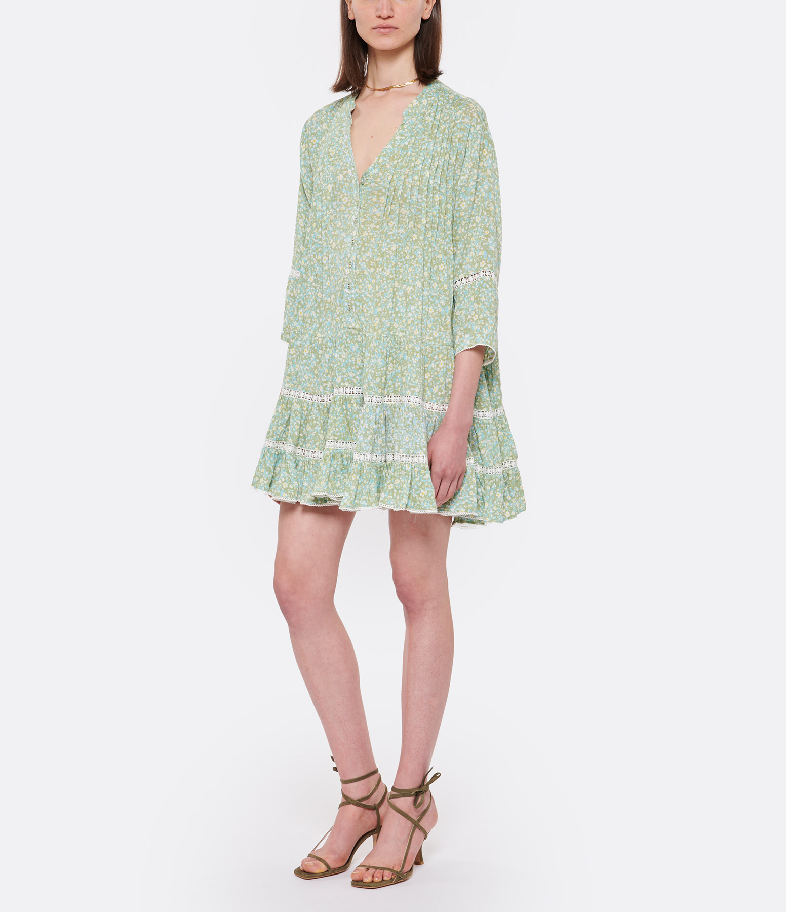 Bella Ciao Khaki Short Dress
