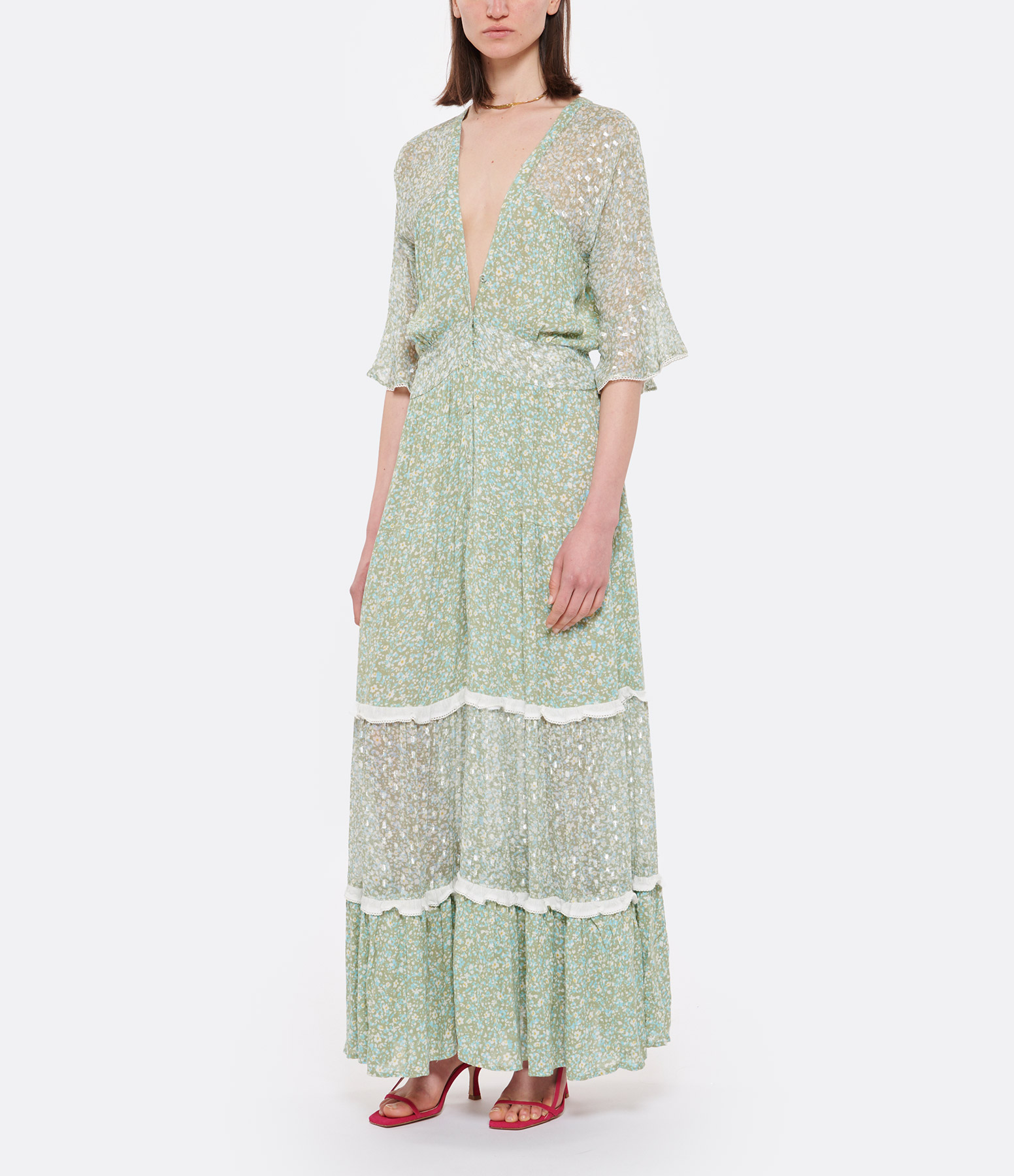 Rumba Long Button-Up Dress in Khaki