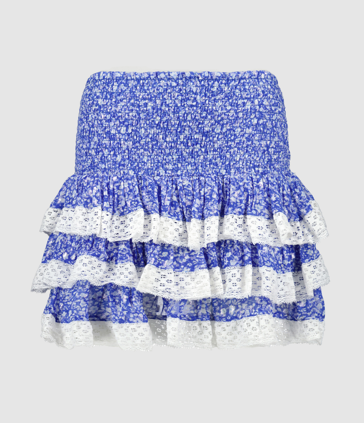 Anastasia Short Skirt with Ruffles – Blue