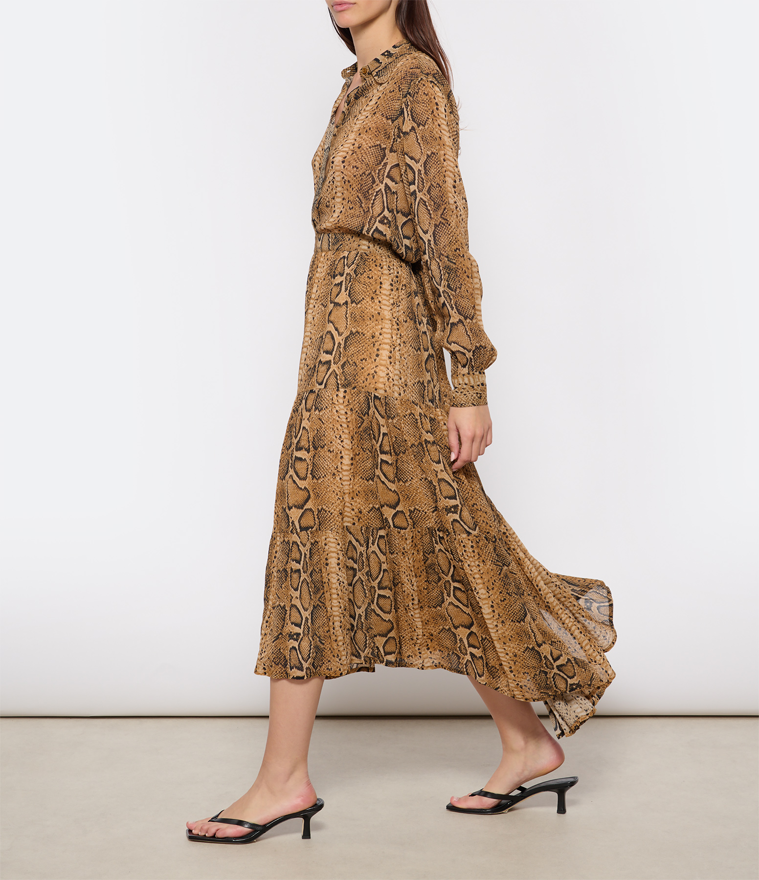 Pauline Long Skirt in Beige