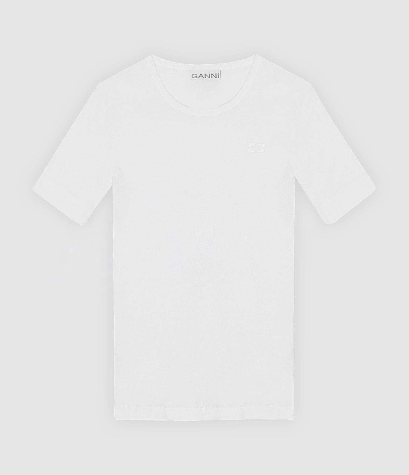 Soft Cotton Rib T-shirt in Bright White