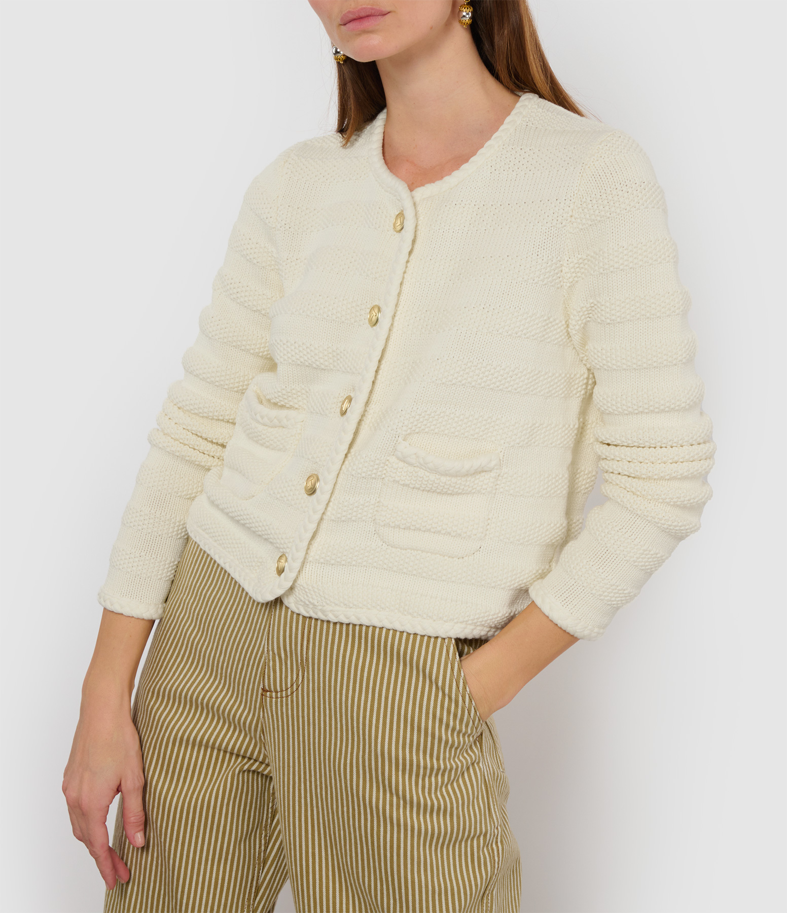 Giuda Ecru Cotton Waistcoat