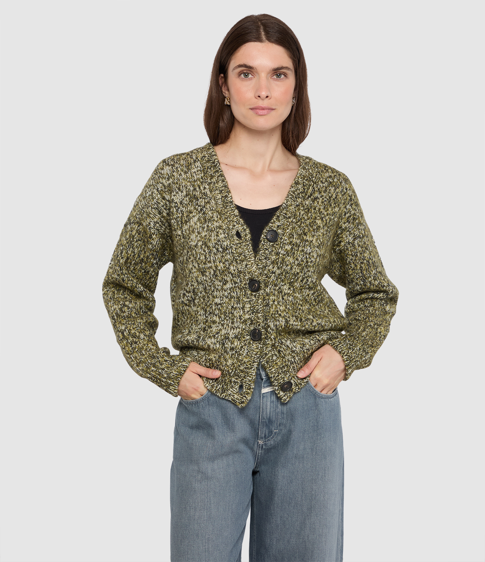 Winona Multicoloured Green, White and Black Cardigan