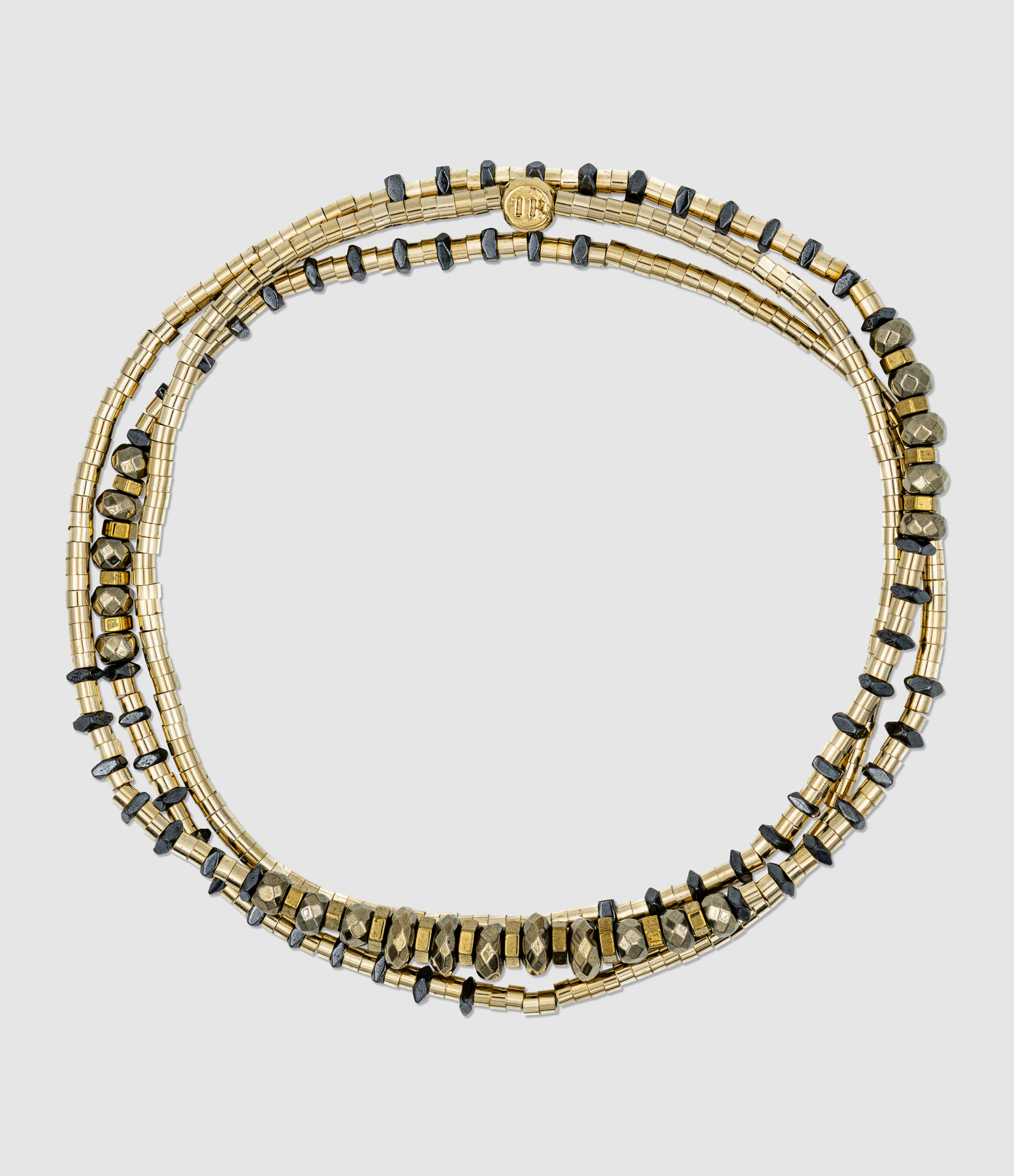 Tess Gold 3-strand Necklace and Bracelet, 49cm