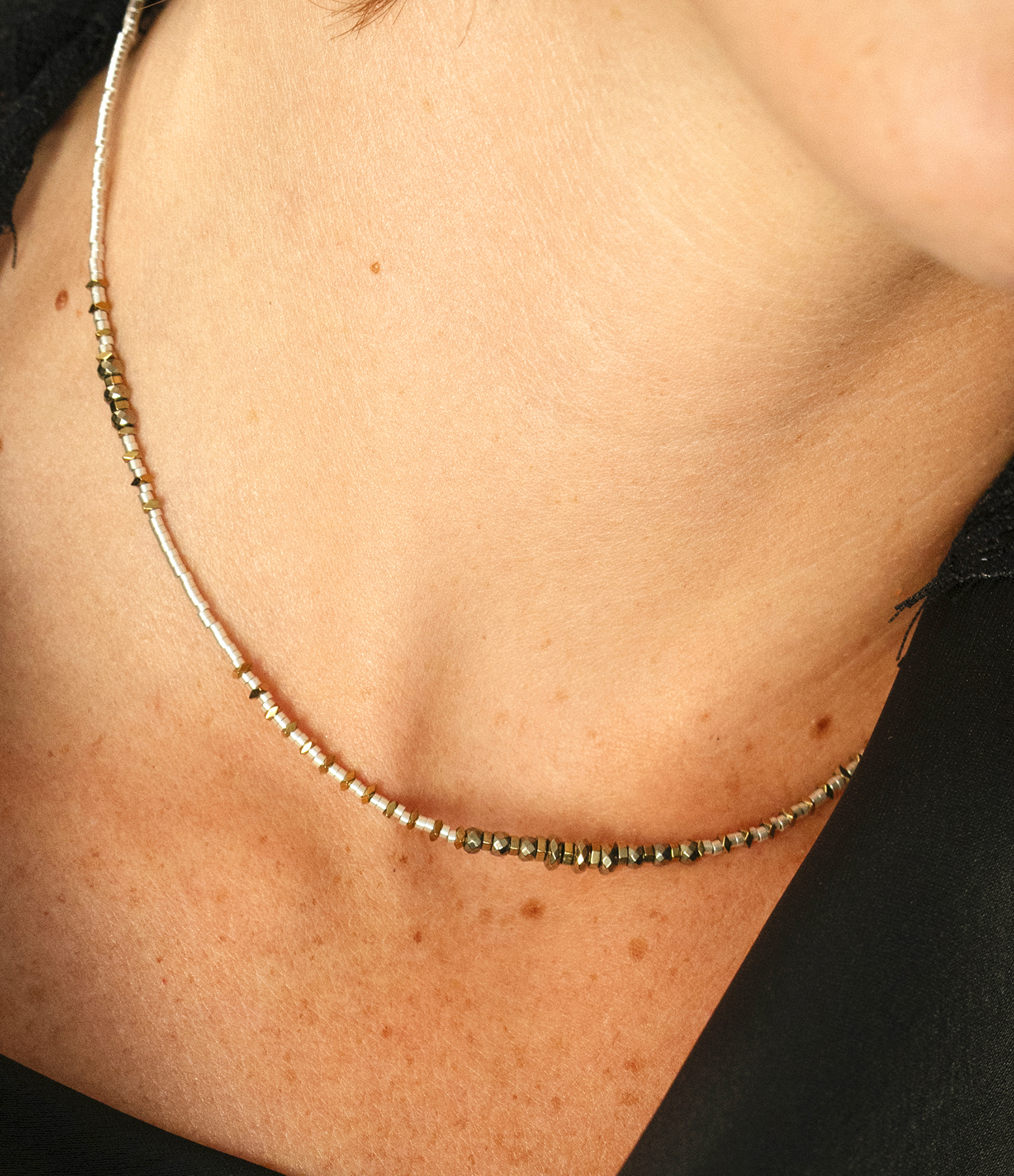 Tess Silver Choker, 38cm