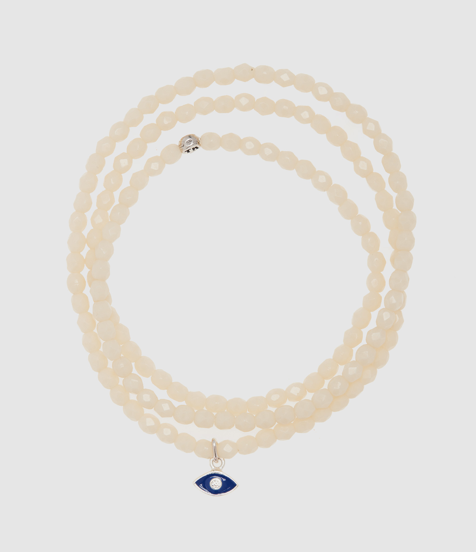 Mataki Silver Vanilla 3-Strand Necklace and Bracelet, 49 cm