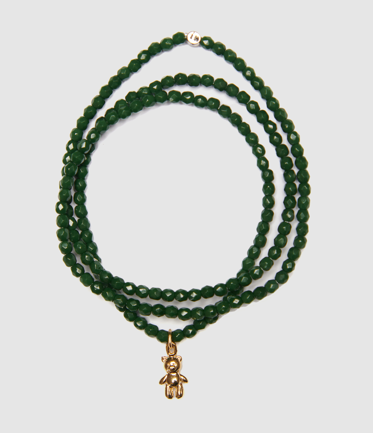 Doudou Dede Green Forest 3-strand Necklace and Bracelet, 49 cm