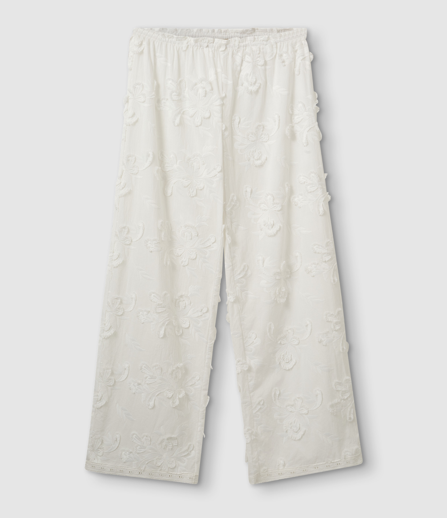 Jewell White Straight-Leg Trousers
