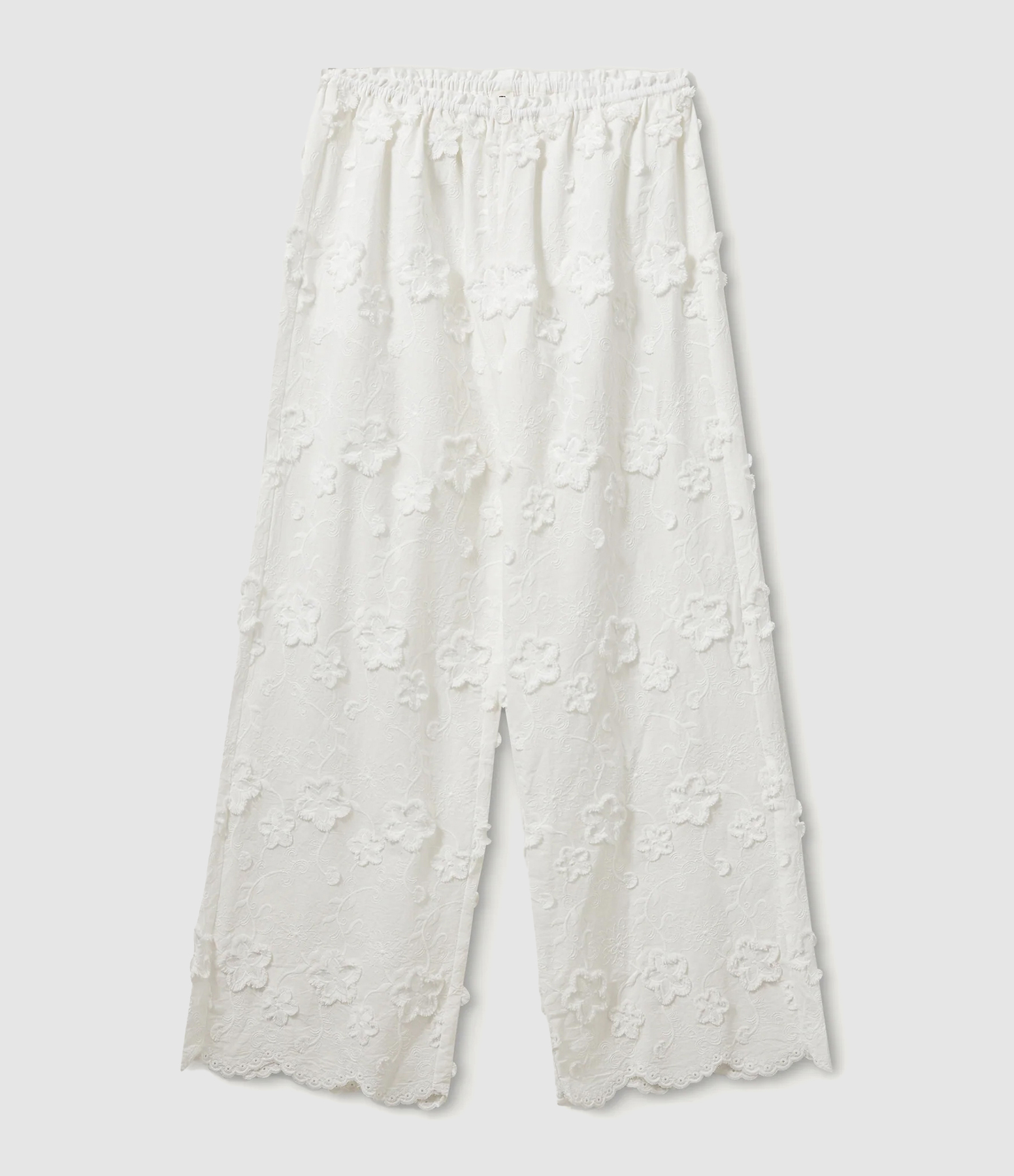 Cream Floral Trousers
