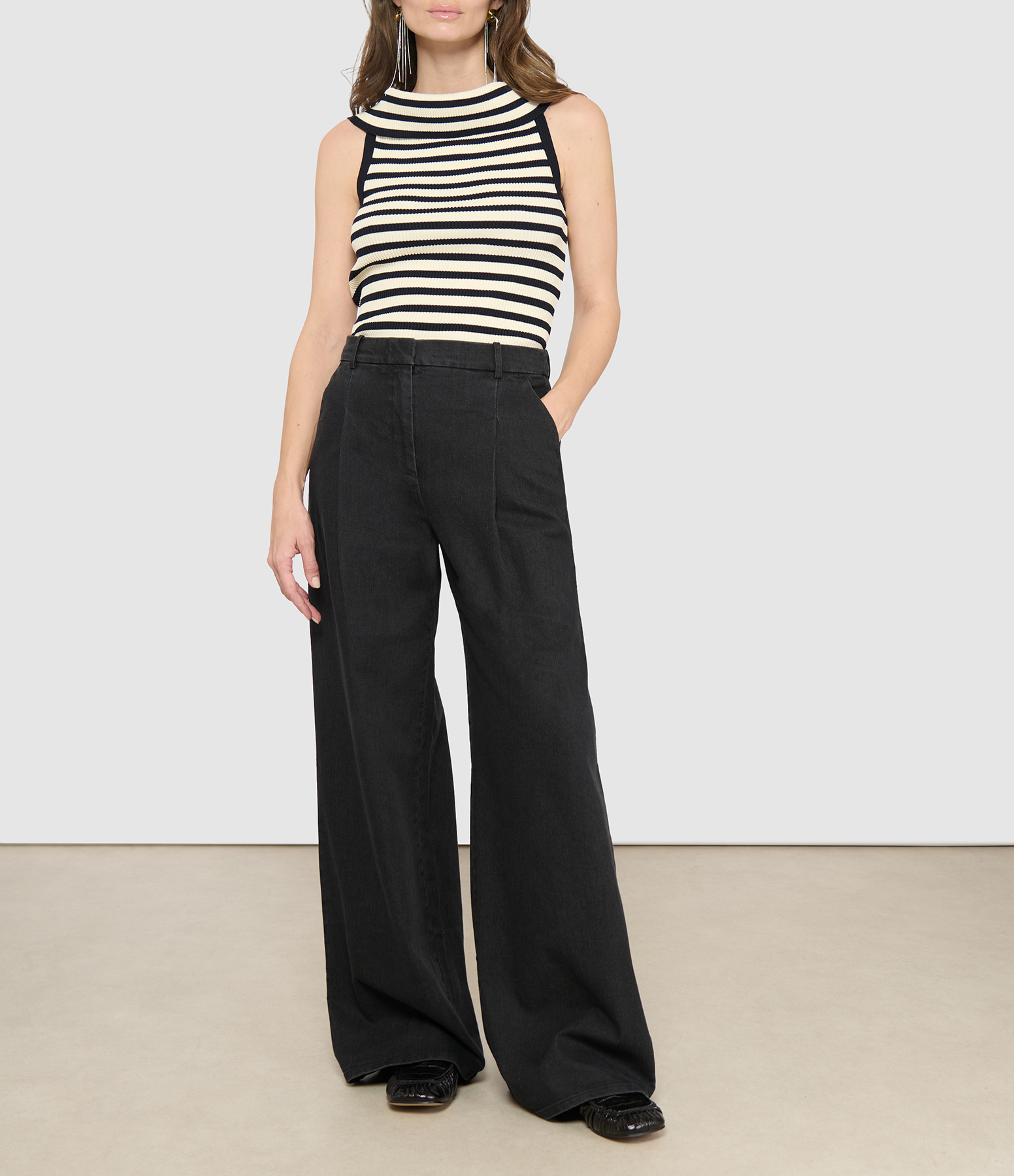 Merci Black Denim Trousers