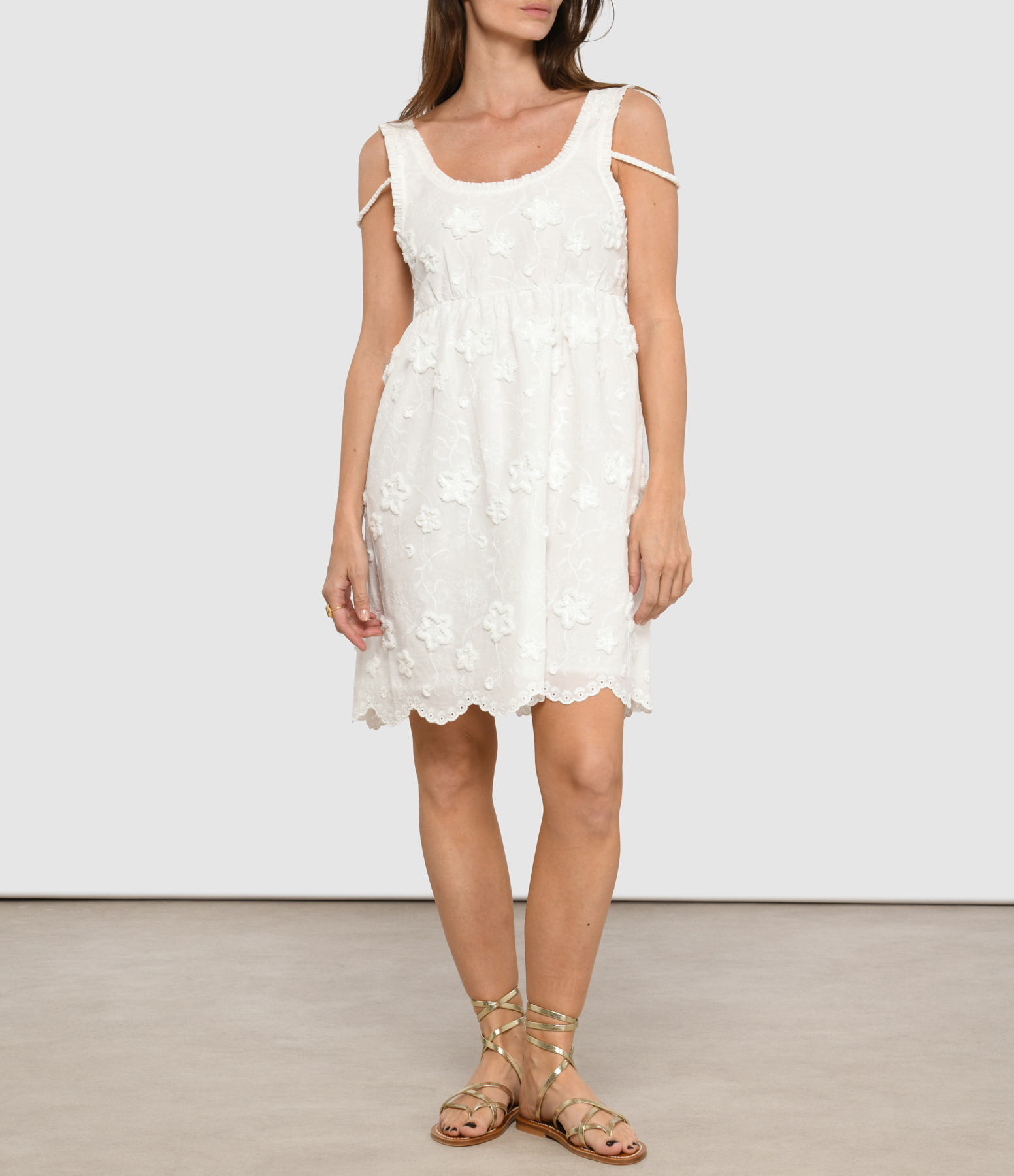 Cream Floral Dress
