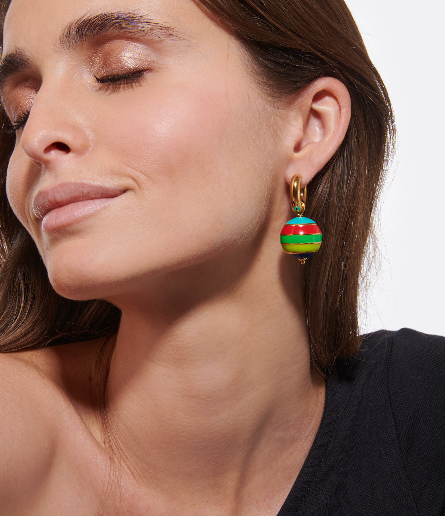 Multicoloured Gold-Toned Mix & Match Hoop Earrings