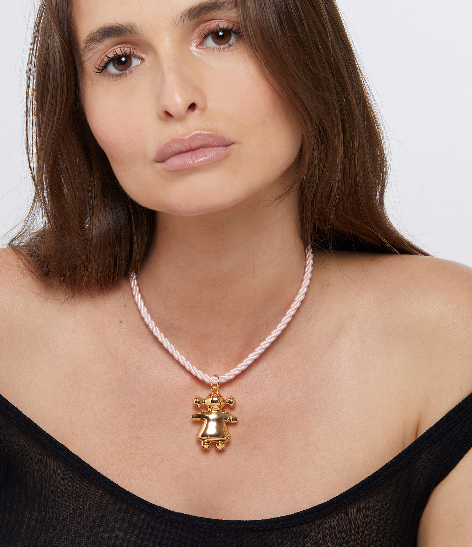 Pink Satin Necklace for Little Girls