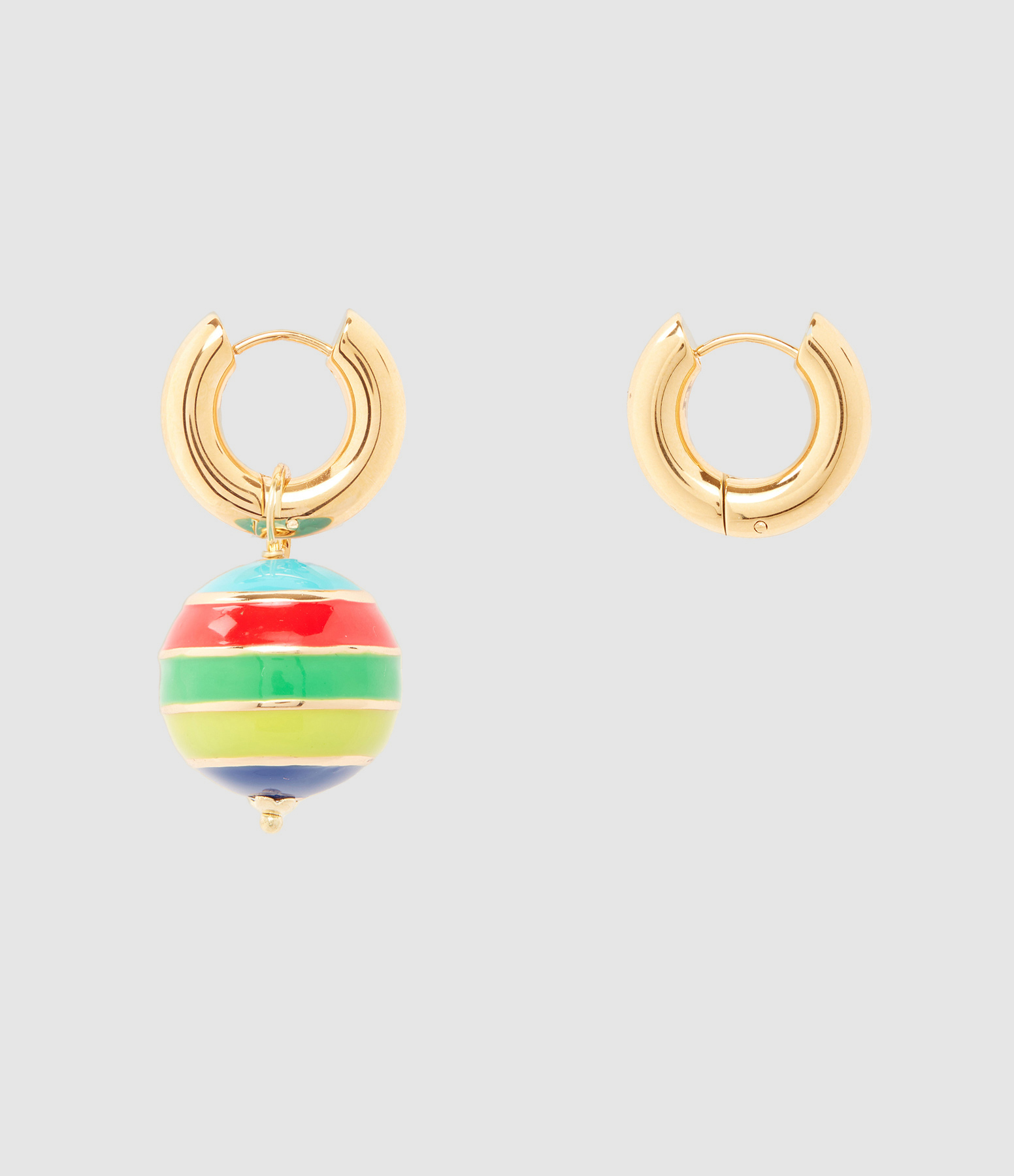 Multicoloured Gold-Toned Mix & Match Hoop Earrings