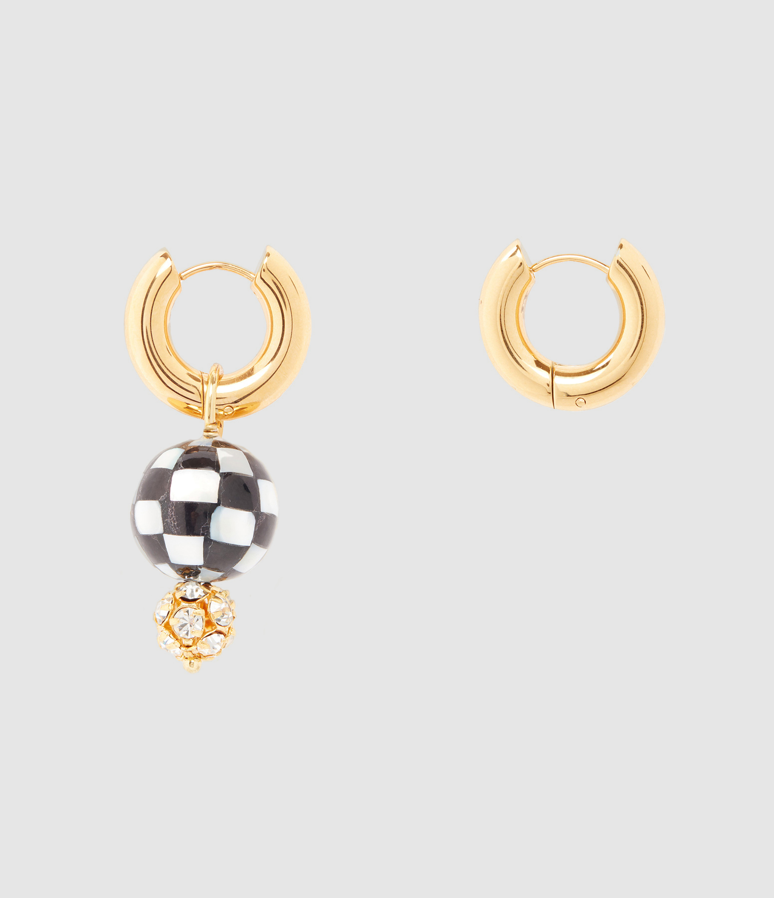 Gold Checkered Mix & Match Hoop Earrings
