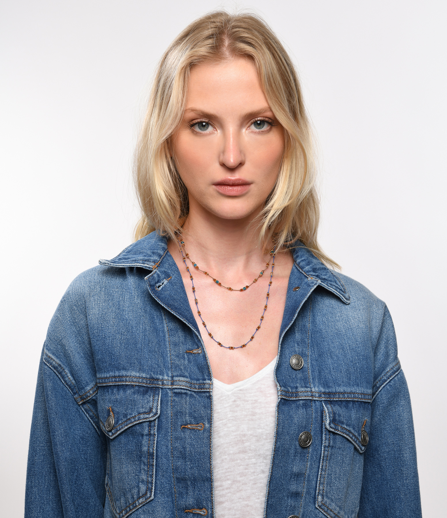 Blue Lotus Necklace with Hessonite Garnet and Gold-Plated Silver