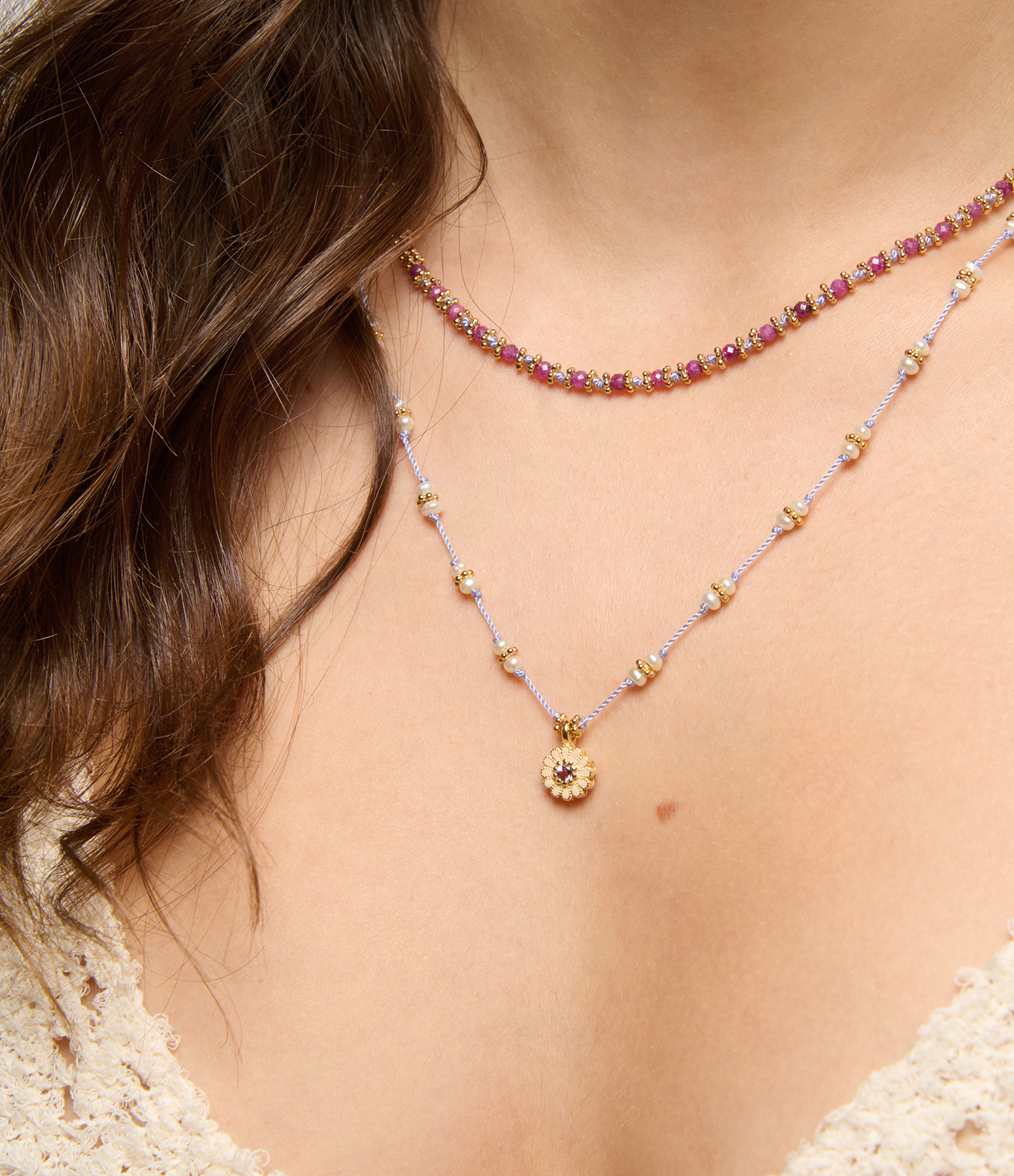 Kamala Pink Ruby Necklace