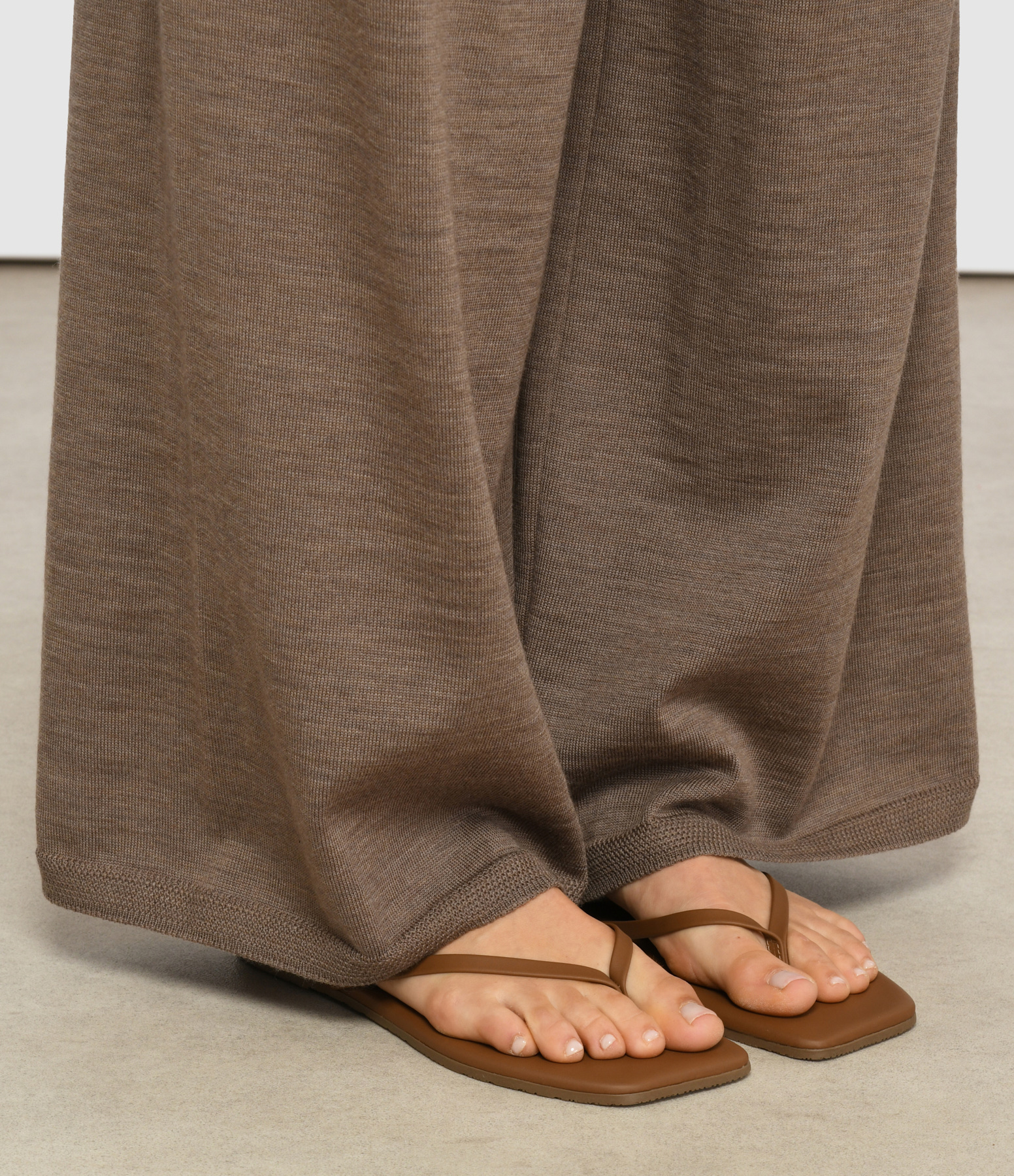 Lily Ganache Square-Toe Flip-Flops