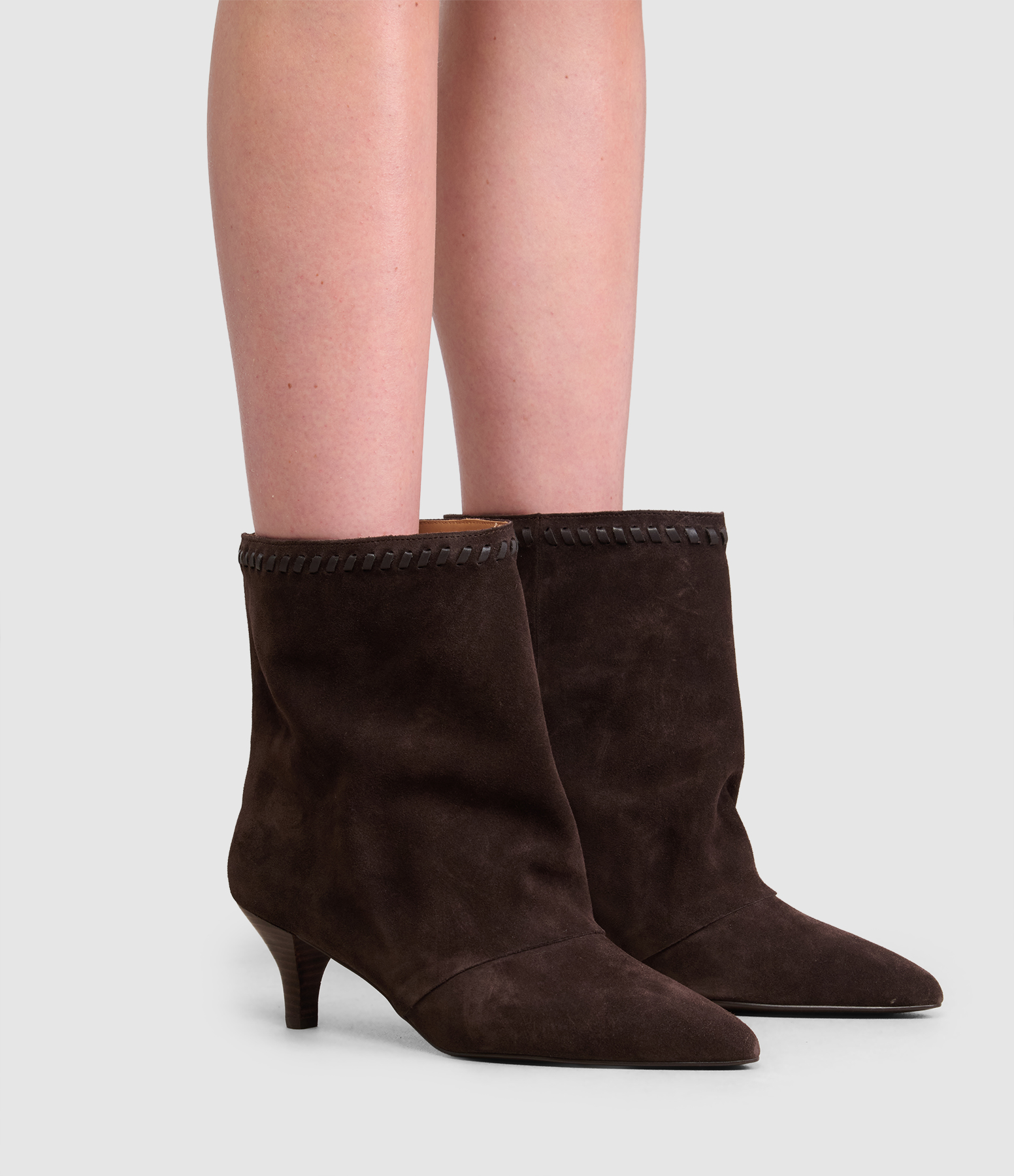Maeve Dark Brown Heeled Ankle Boots