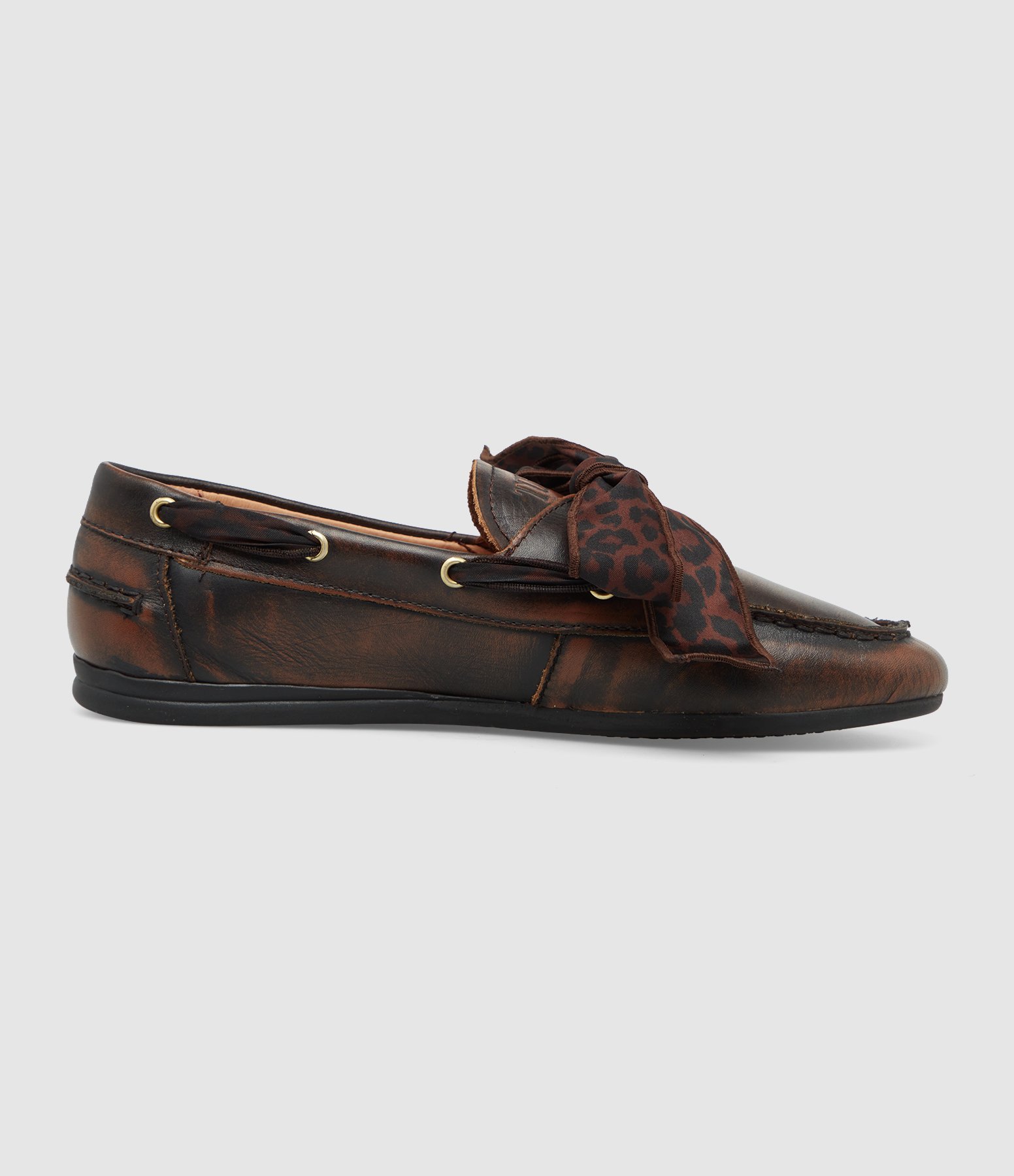 Mocassins Nahua Foulard Cuero Leo Marron