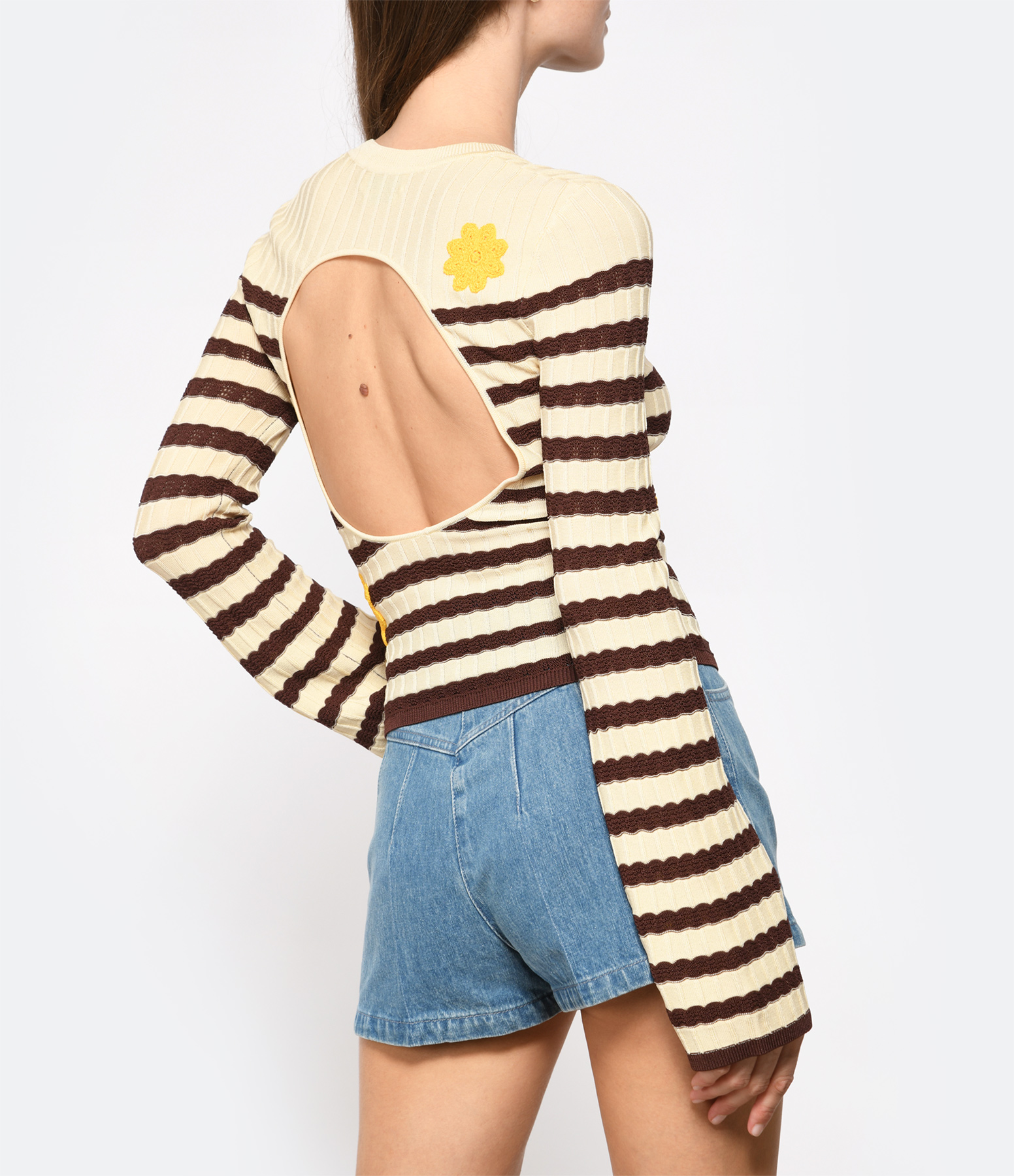 Mibel Top – Ecru Stripes
