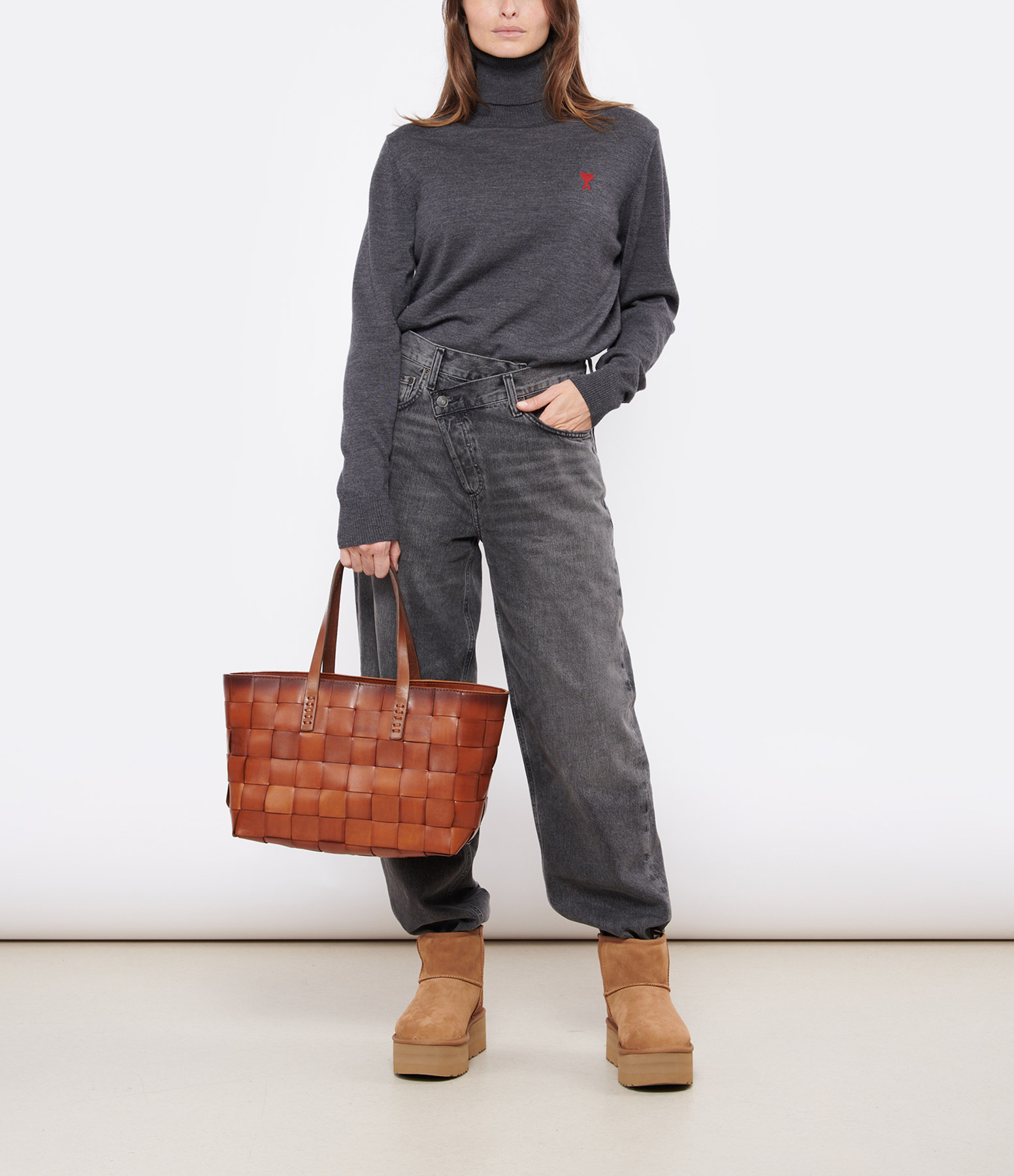 Classic Mini Platform Boots in Chestnut