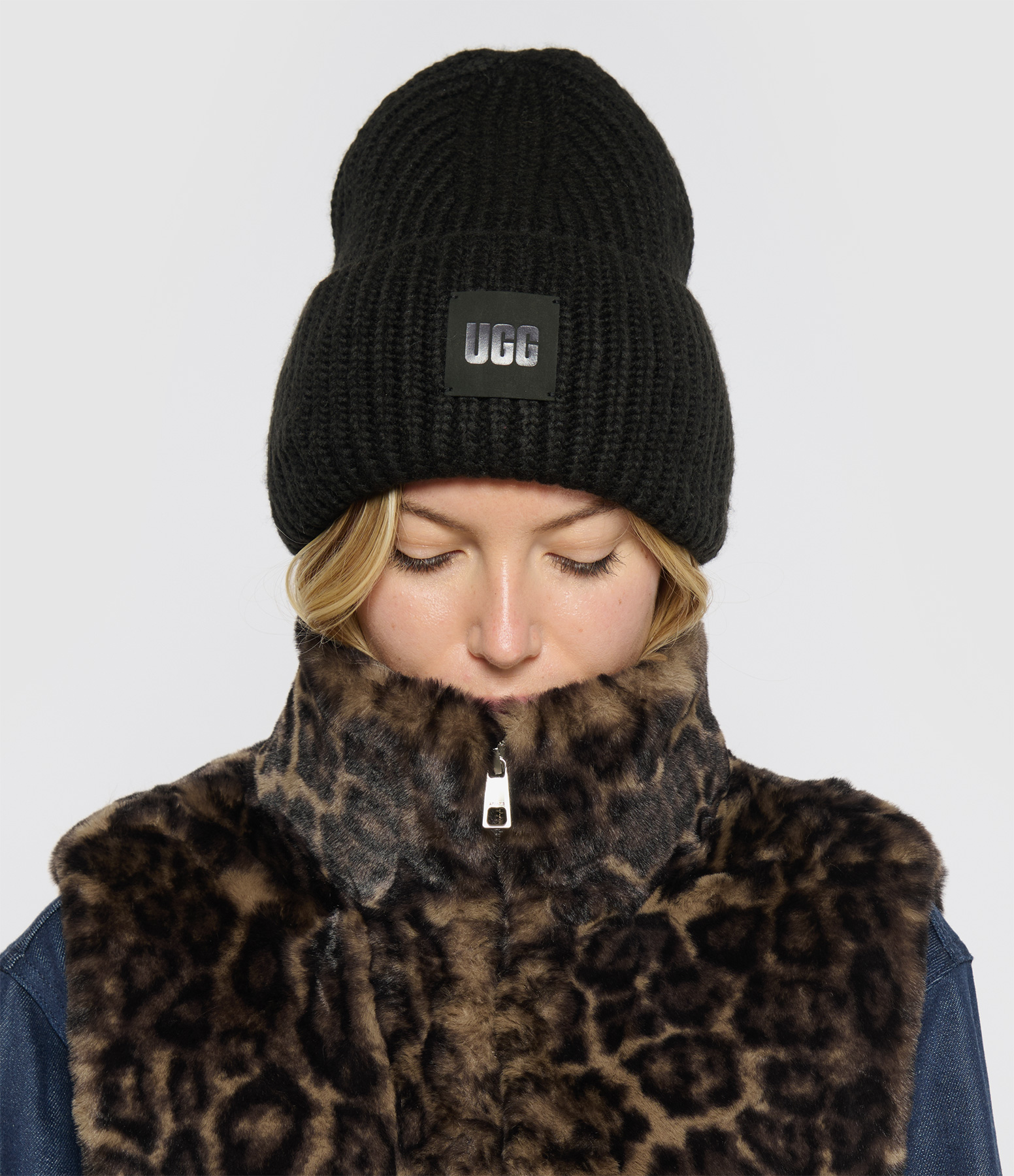 Chunky Rib Beanie – Black