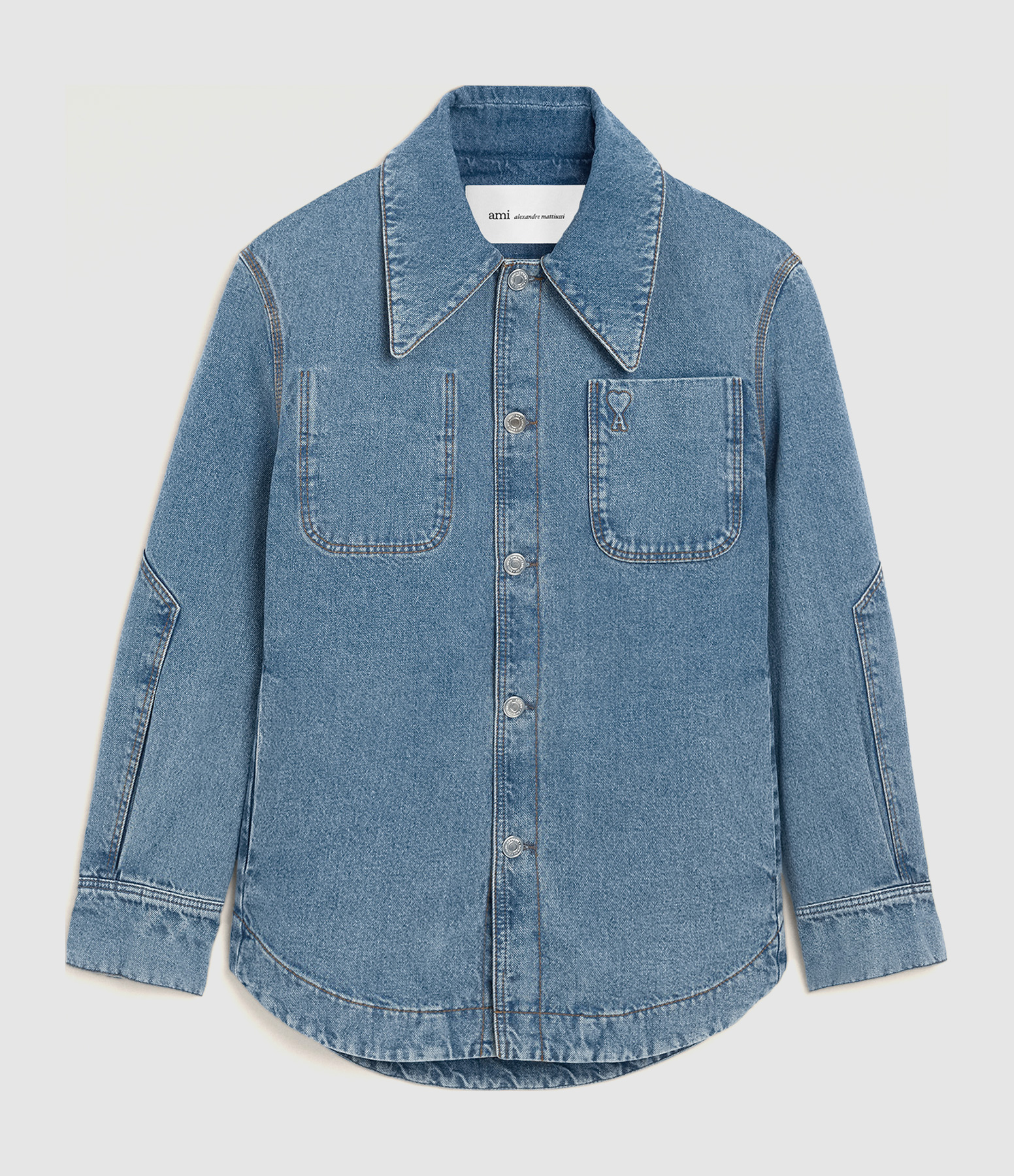 Embossed 'Ami De Coeur' Worker Over Jacket, Blue, Second-hand