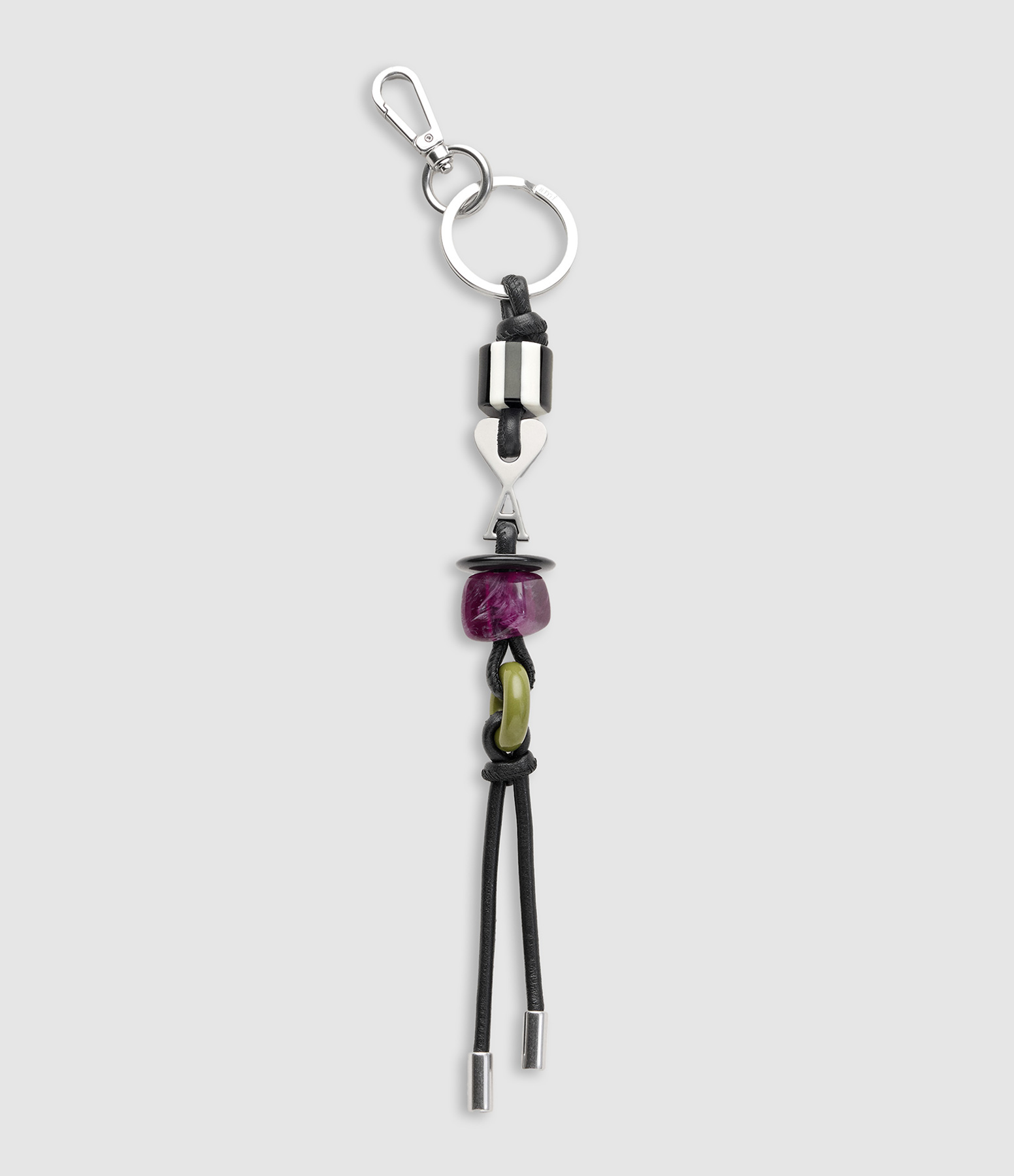 'Ami De Coeur' Keyring – Black and Silver Pearls, Vibrating
