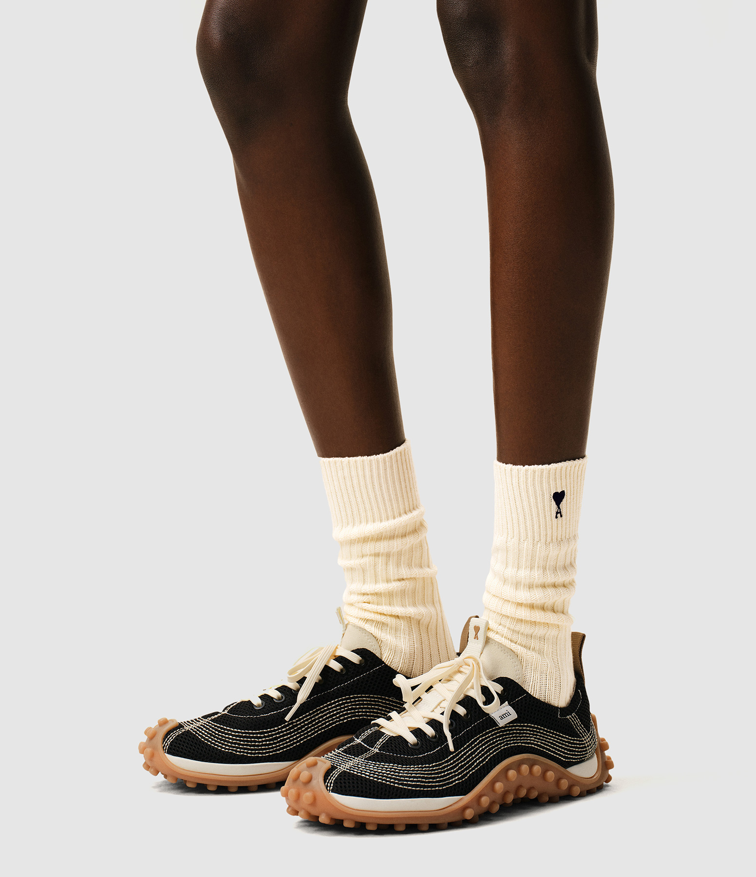 Three-pack of socks: Black, Ami De Cœur, Off-White, Grey, Black, Off-White