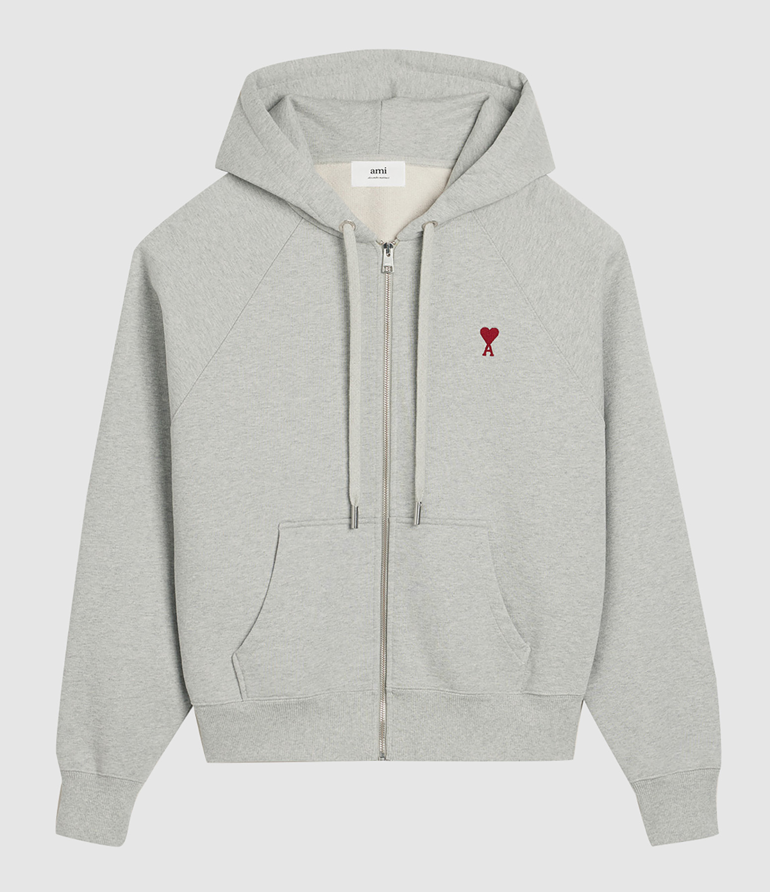 Unisex ‘Ami de Cœur’ Zip-Up Sweatshirt in Ash Grey Marble