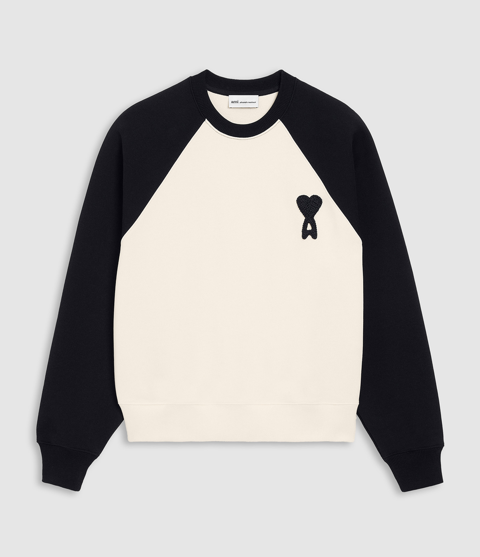 Sweatshirt with ‘Ami De Coeur’ knitted patch – White, Cream, Black