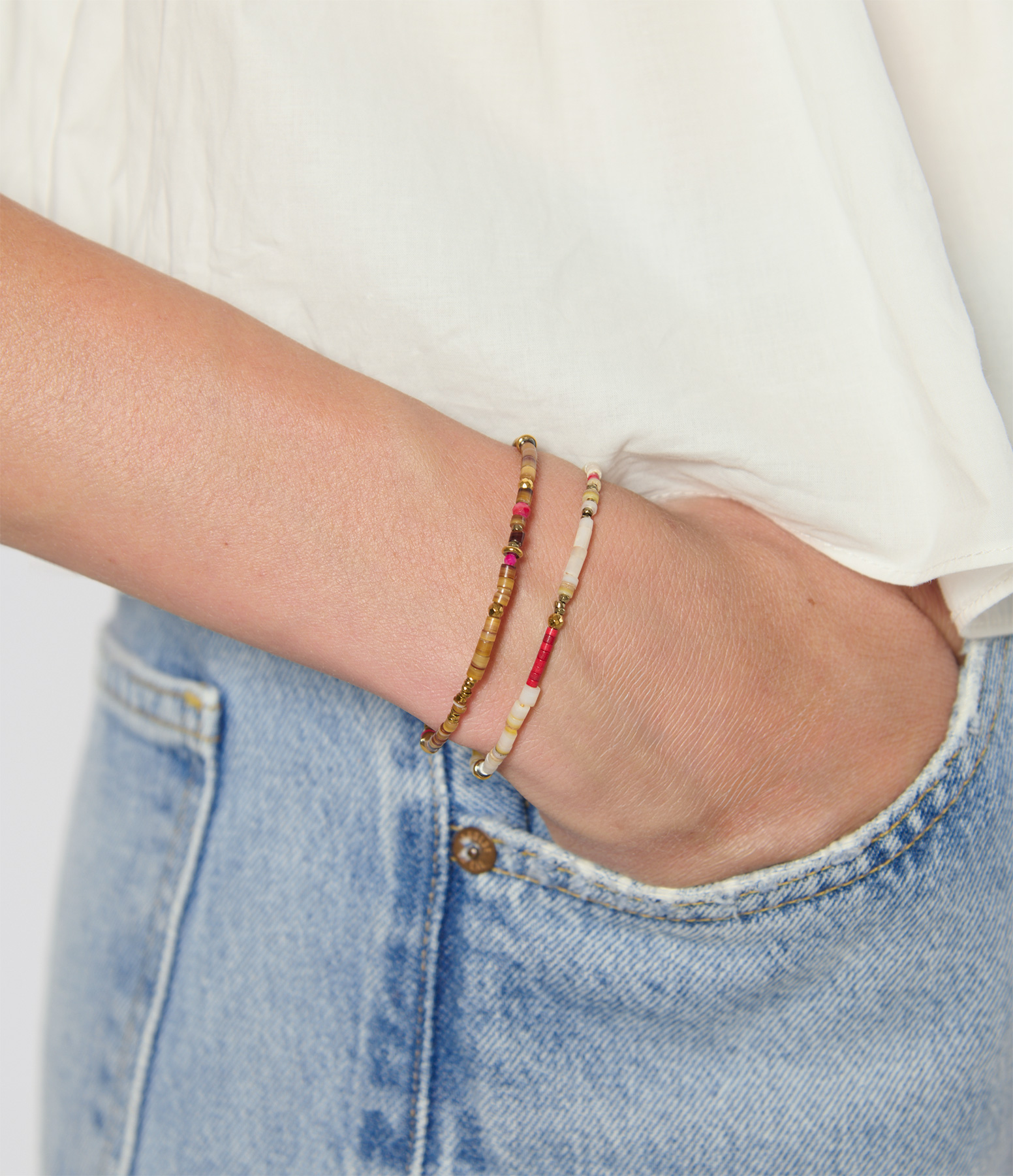 Stromboli Brown and Red Bracelet